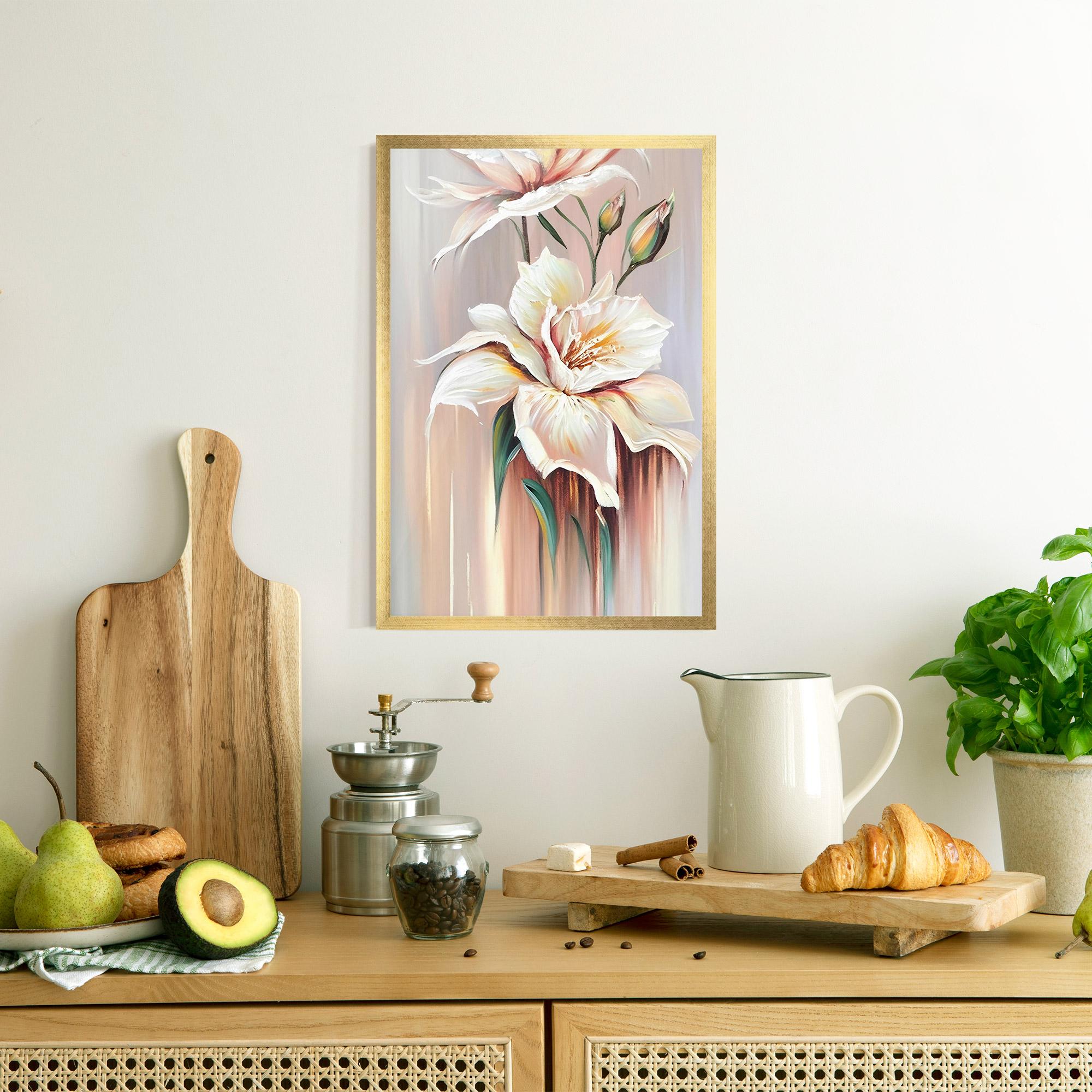 Рамкиран постер Abstract Lily Painting mockup 8