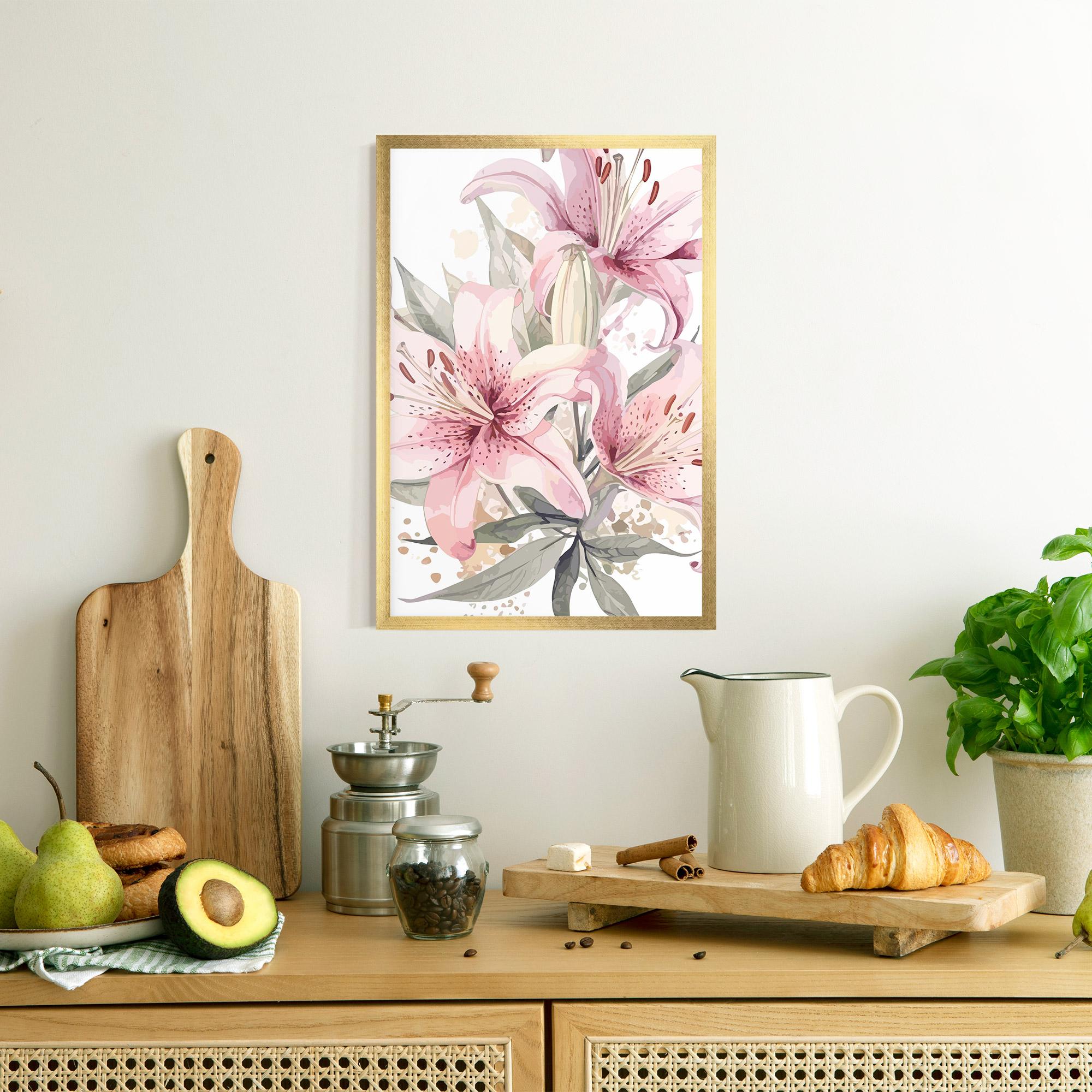 Рамкиран постер Light Pink Lily Art mockup 8
