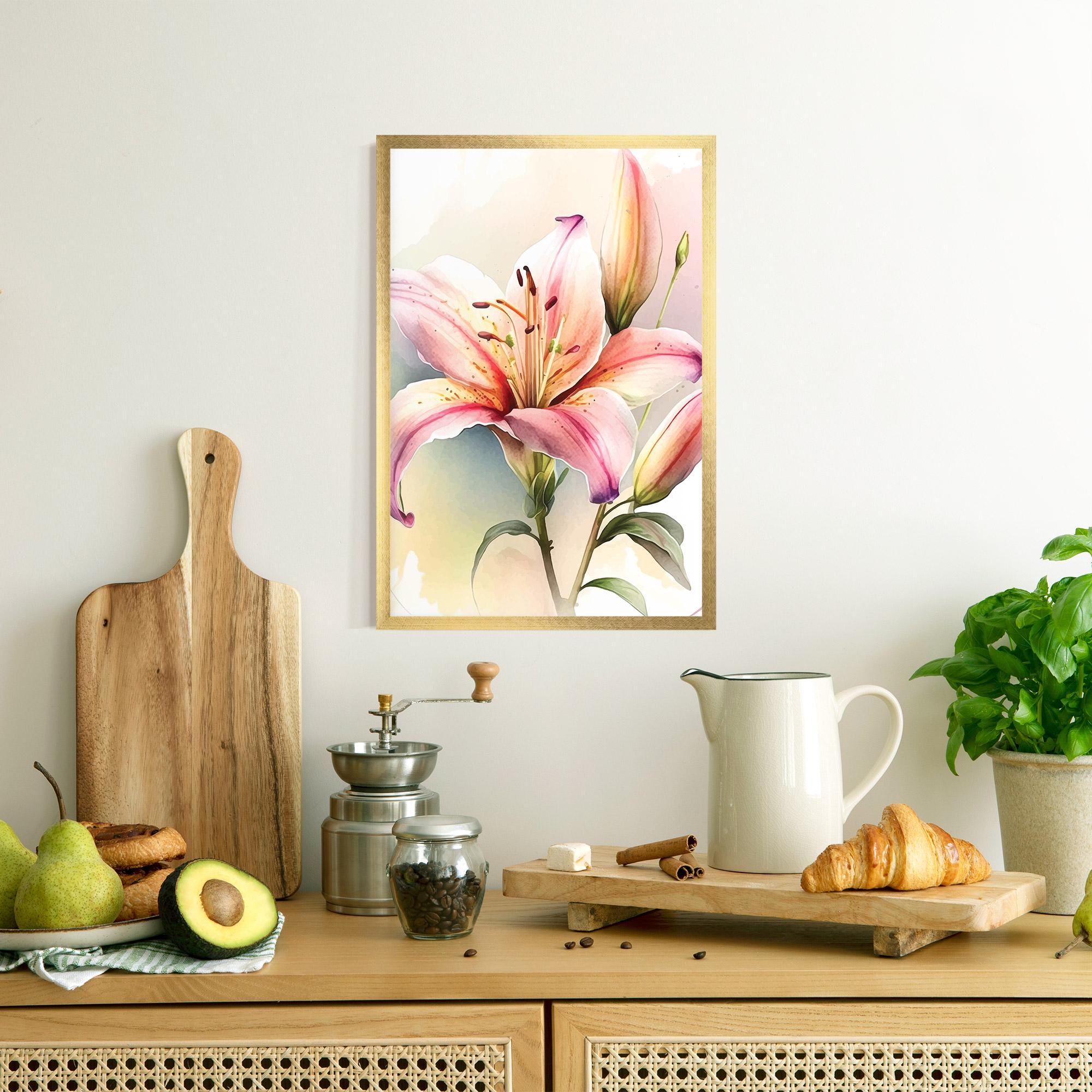 Рамкиран постер Pink Orange Lily mockup 8