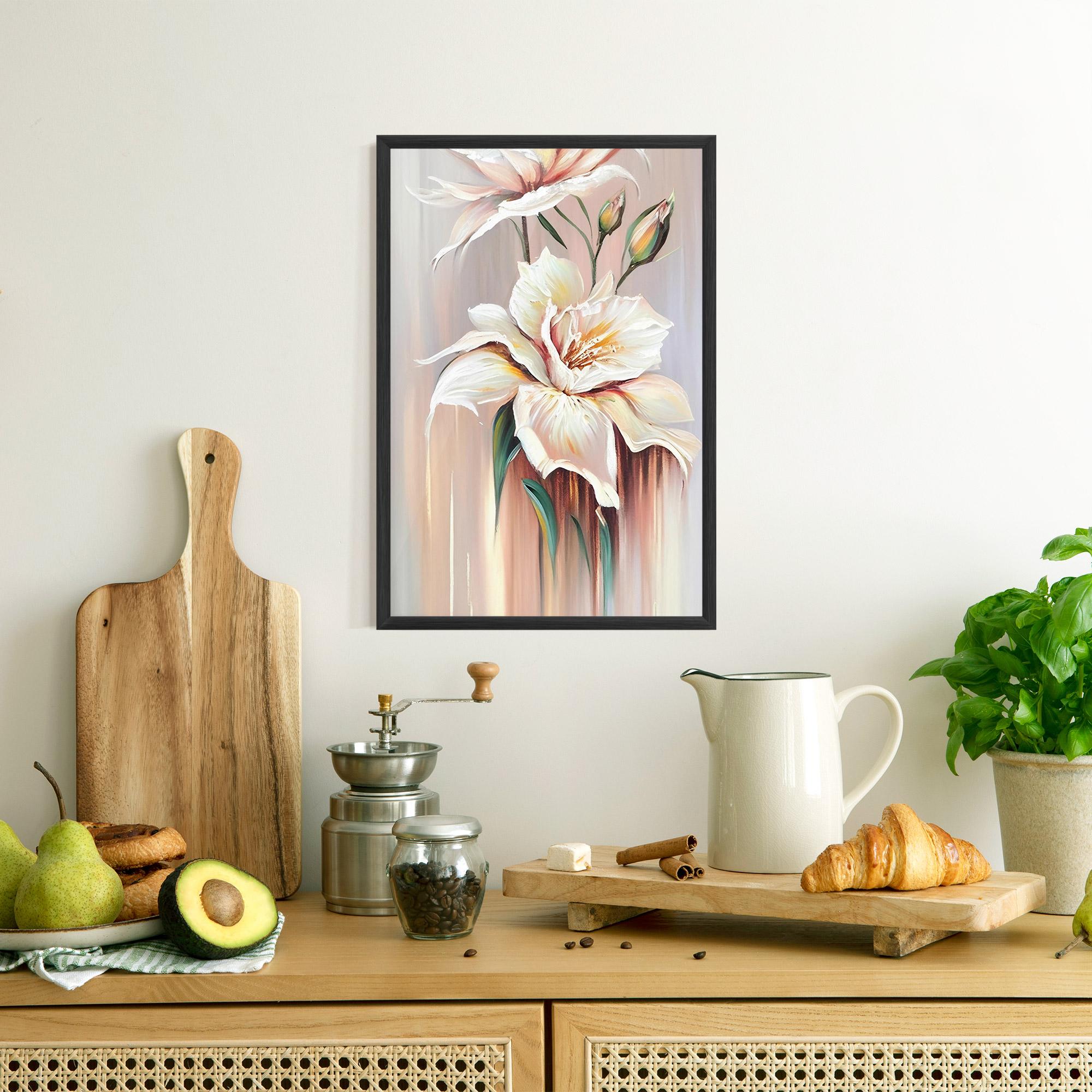 Рамкиран постер Abstract Lily Painting mockup 8