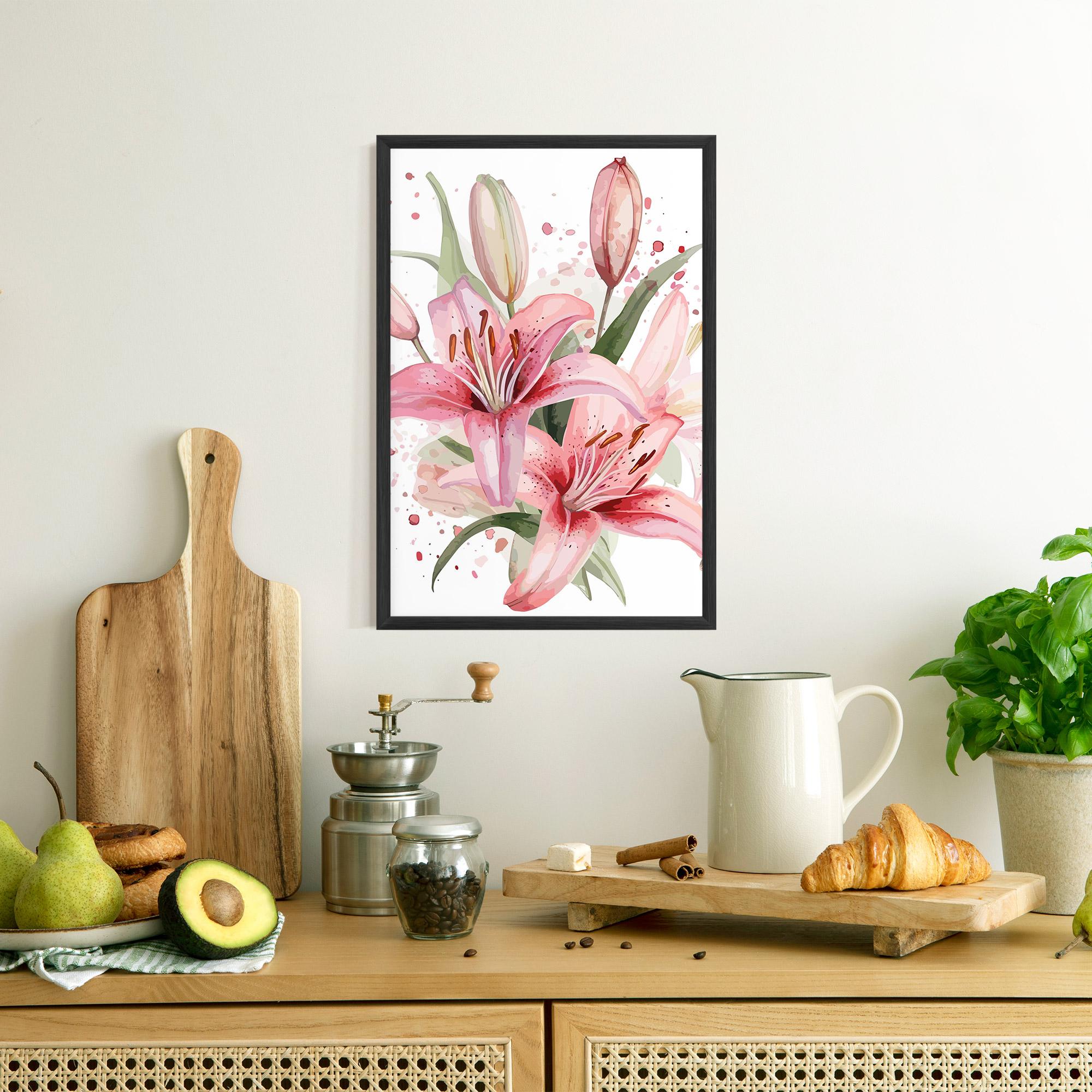 Рамкиран постер Beautiful Pink Lily mockup 8