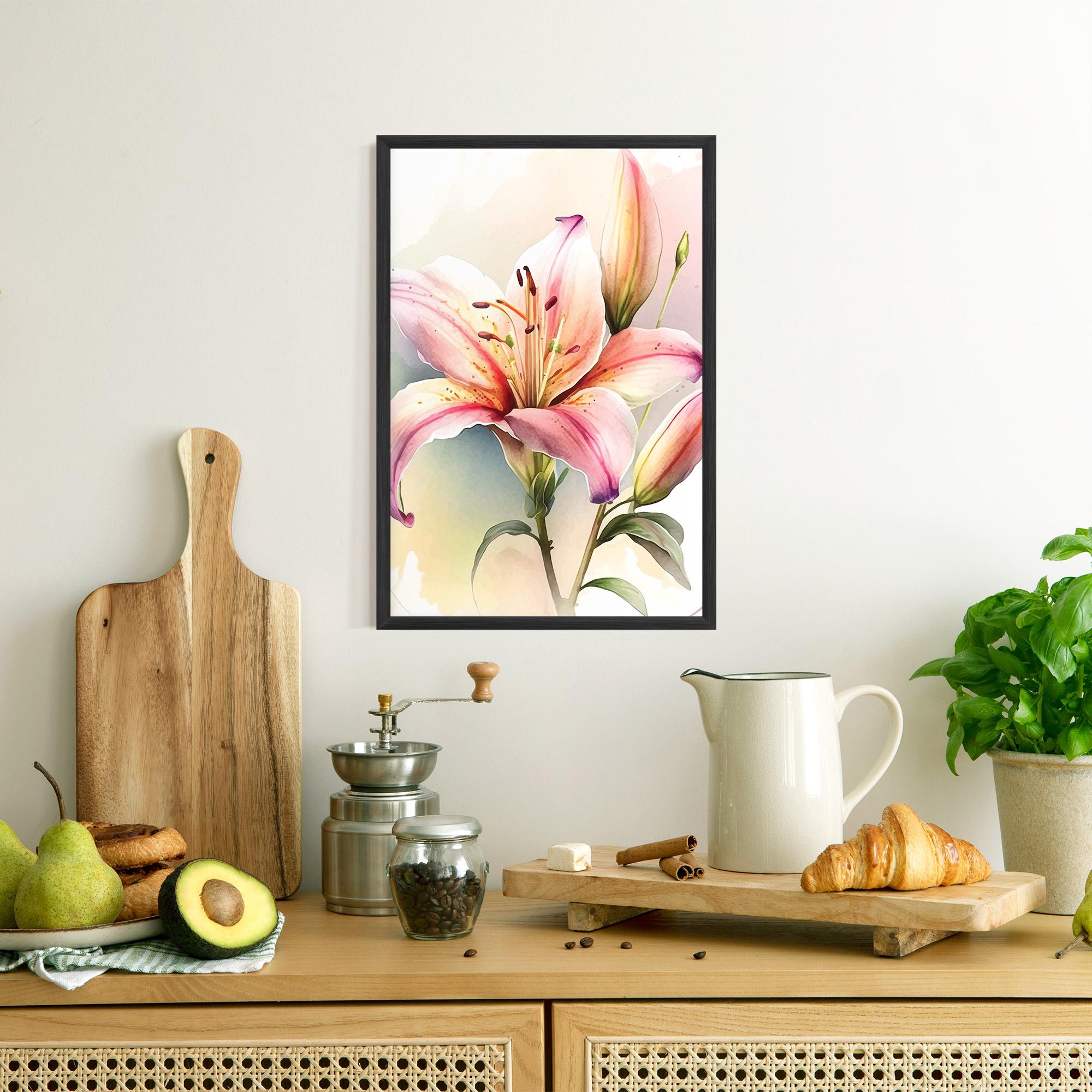 Рамкиран постер Pink Orange Lily mockup 8