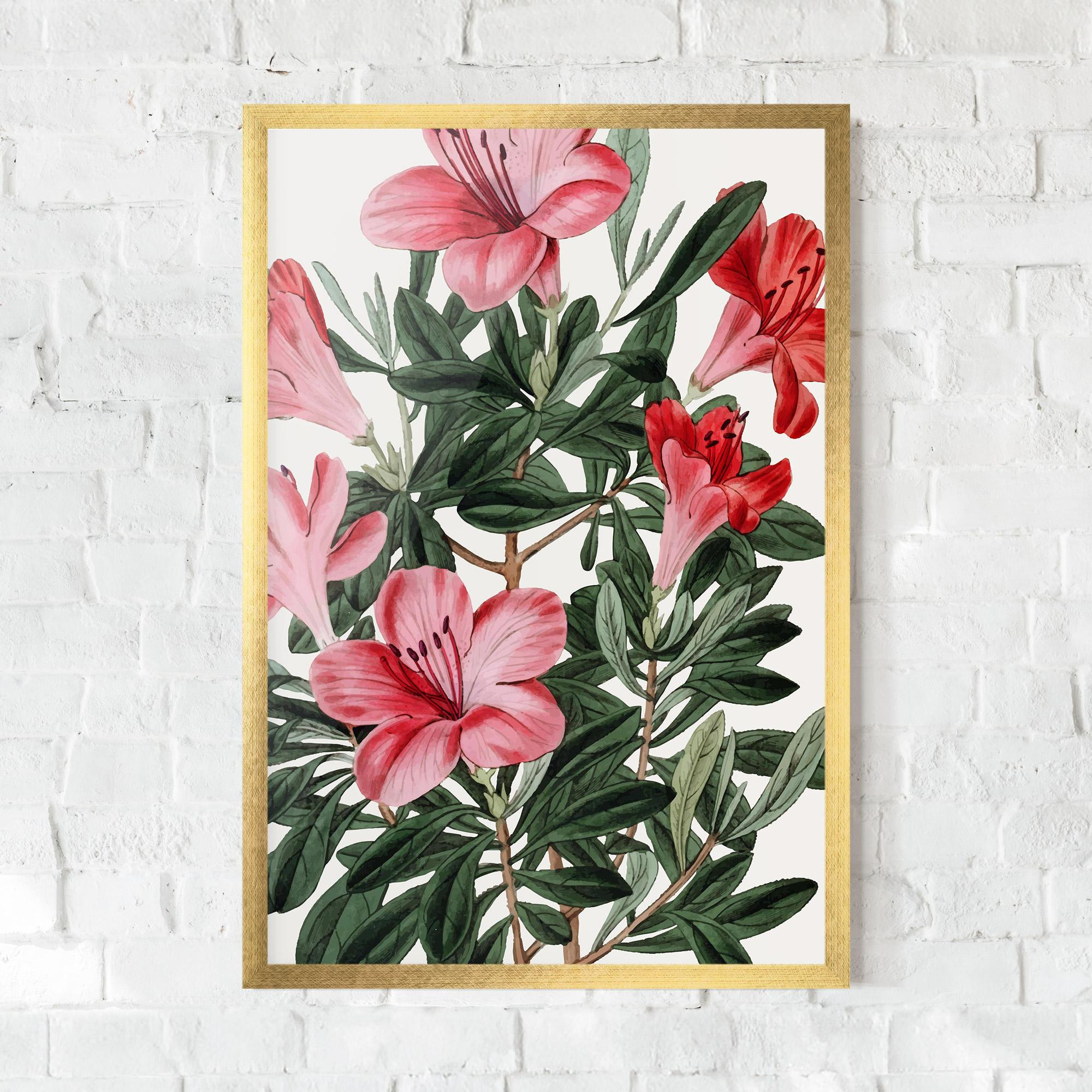 Рамкиран постер Pink Exotic Red mockup 0