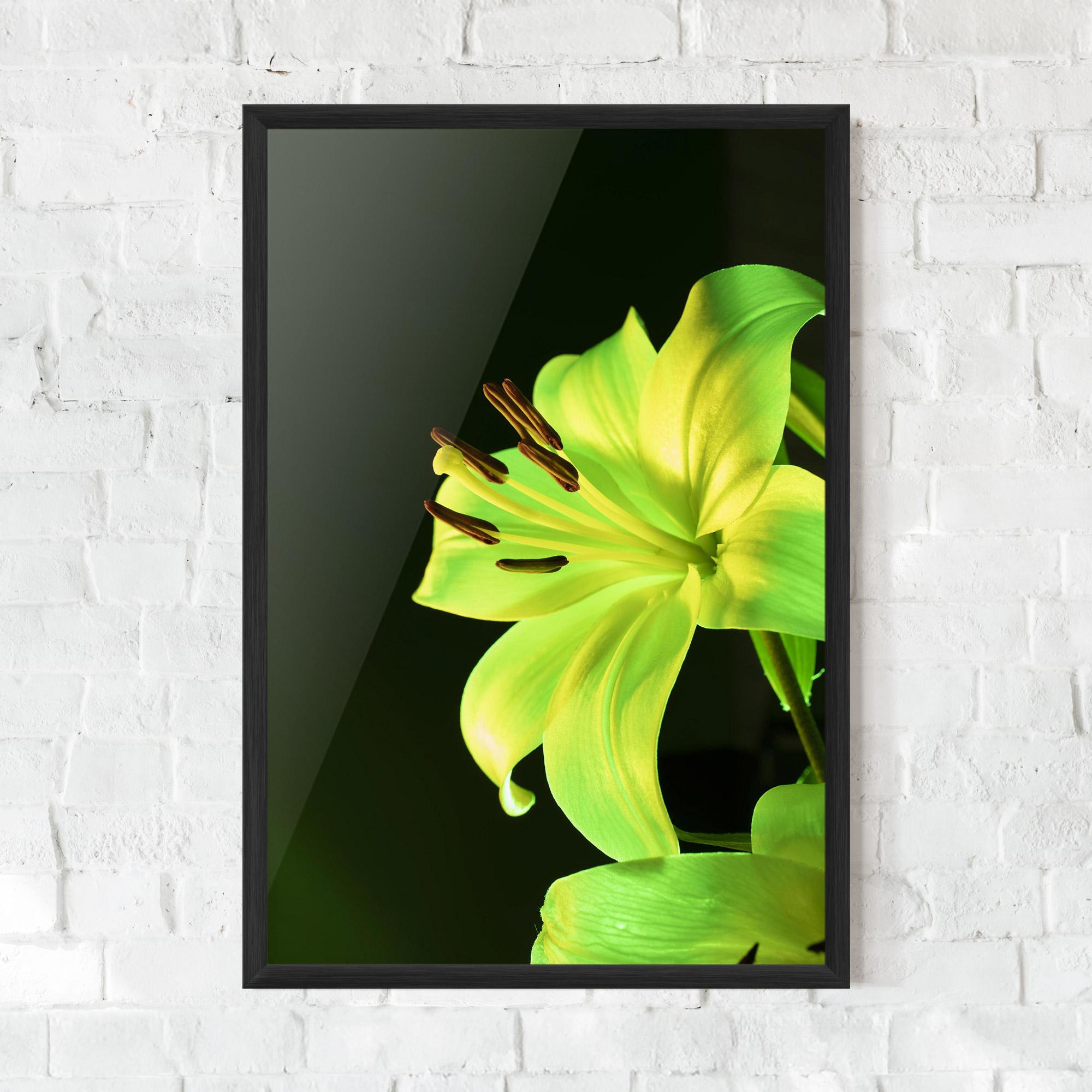 Рамкиран постер Yellow Green Exotic mockup 0