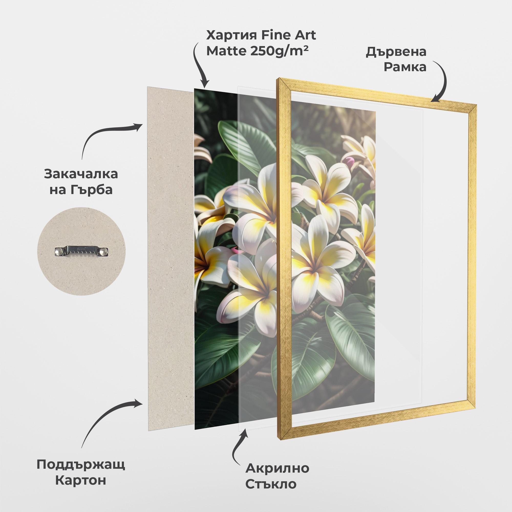 Рамкиран постер Exotic White Yellow mockup 1