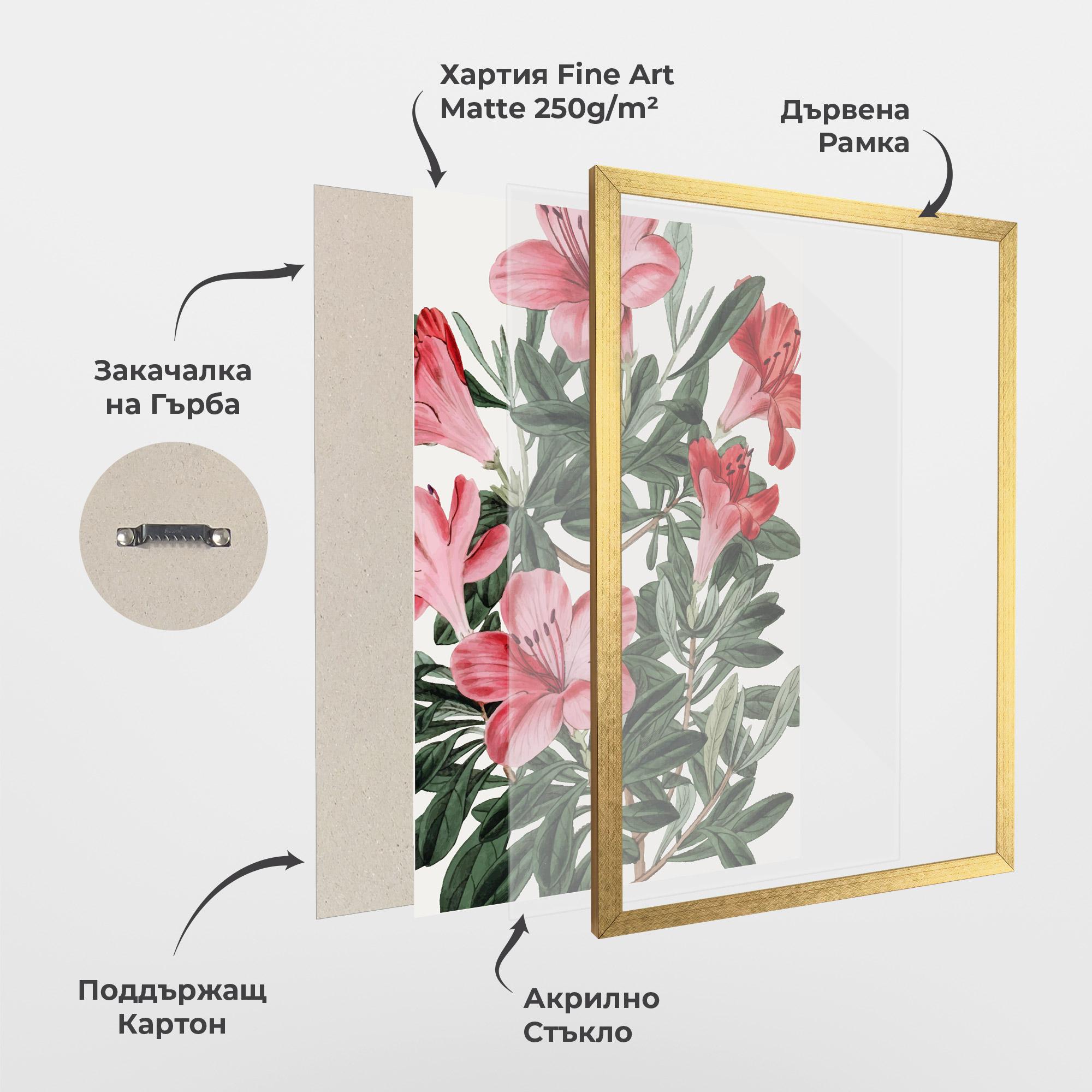 Рамкиран постер Pink Exotic Red mockup 1