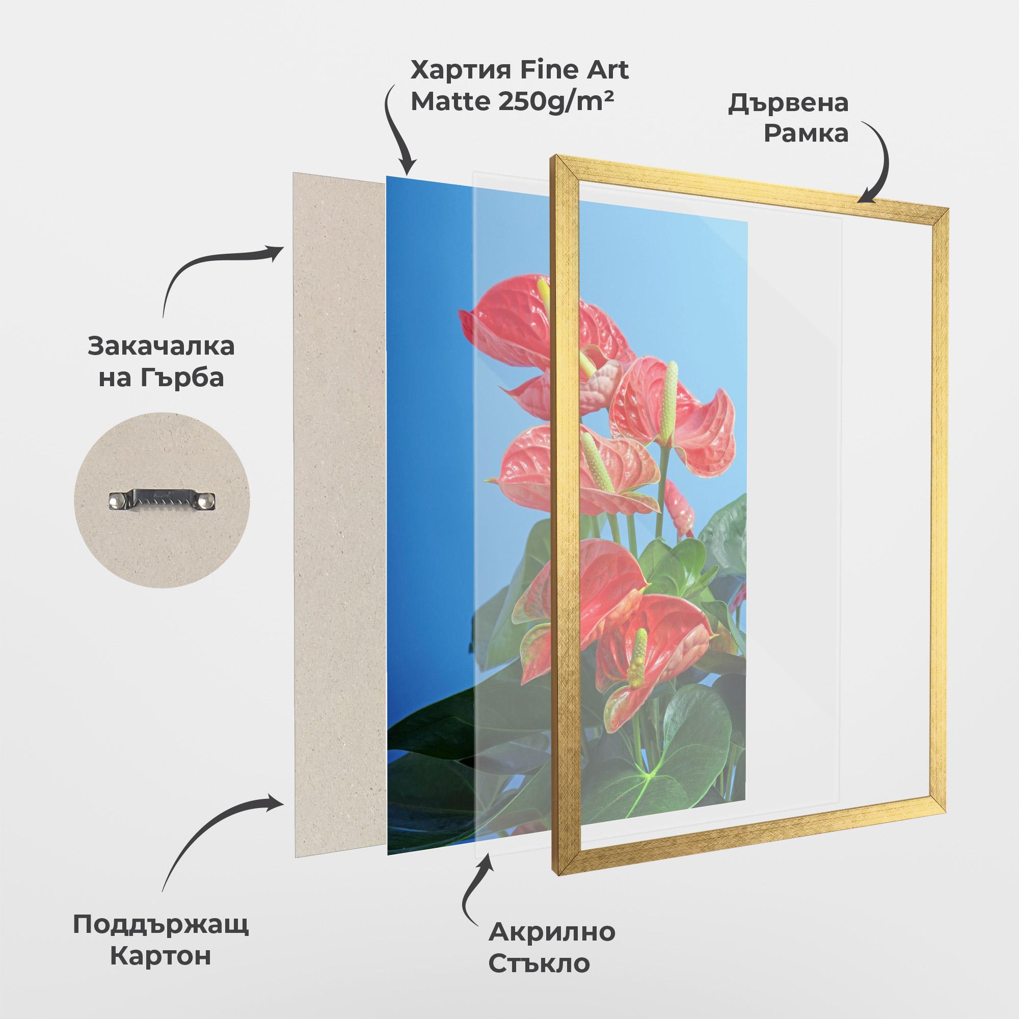 Рамкиран постер Red Green Exotic mockup 1