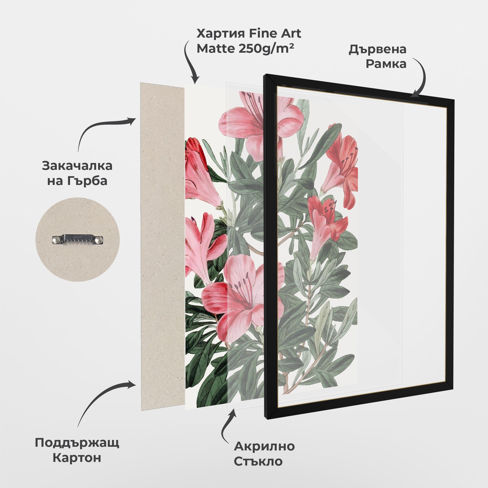 Рамкиран постер Pink Exotic Red mockup 1