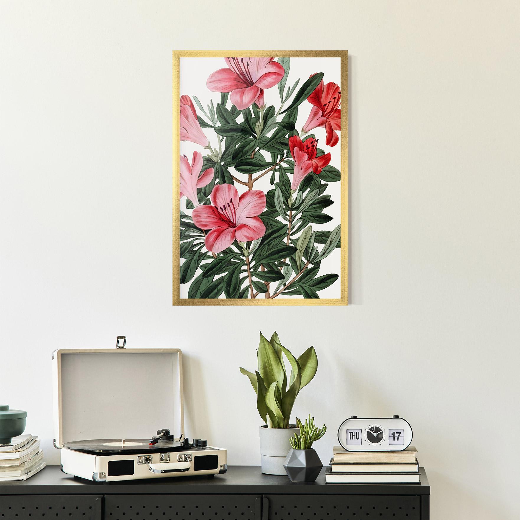 Рамкиран постер Pink Exotic Red mockup 2