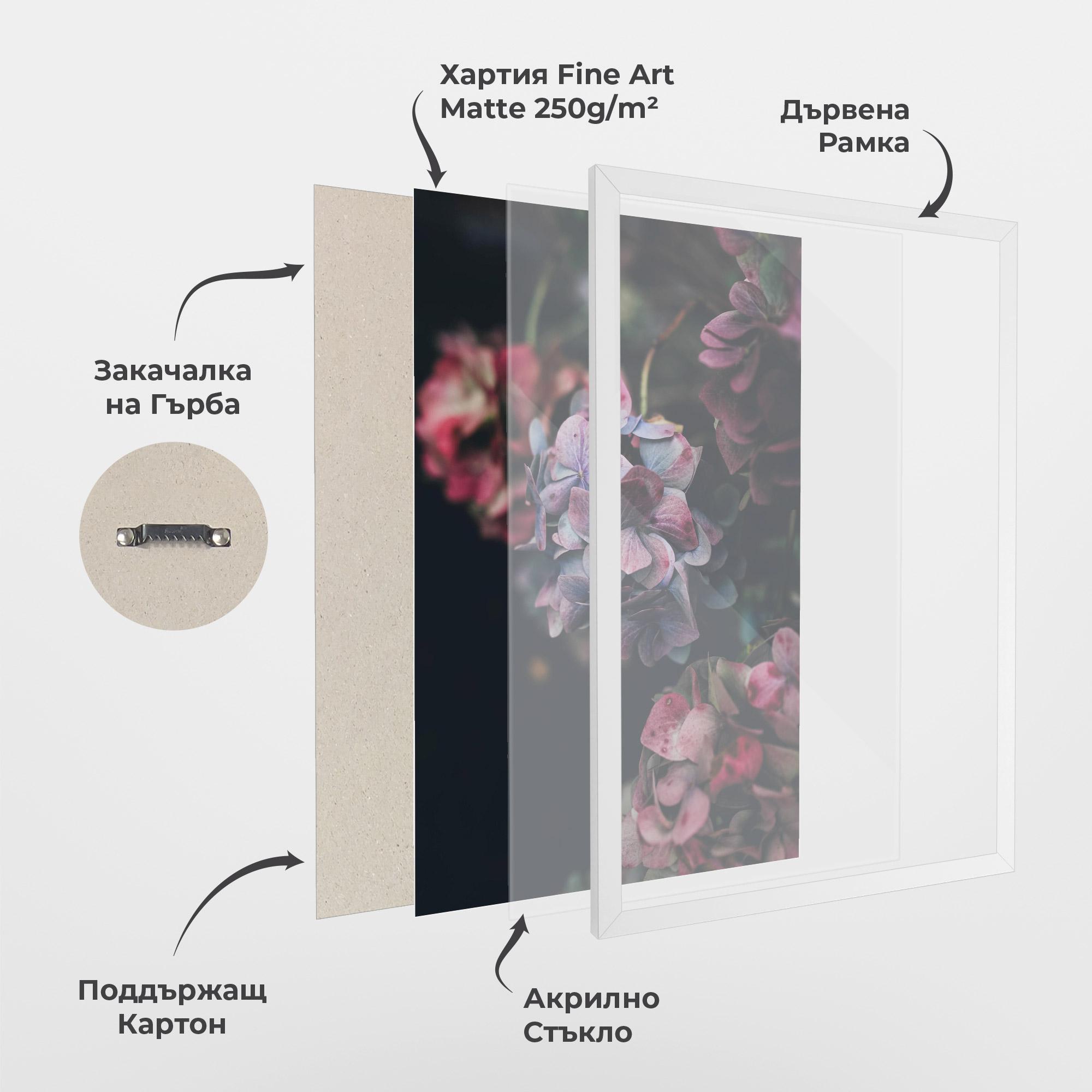 Рамкиран постер Red Pink Flower mockup 1