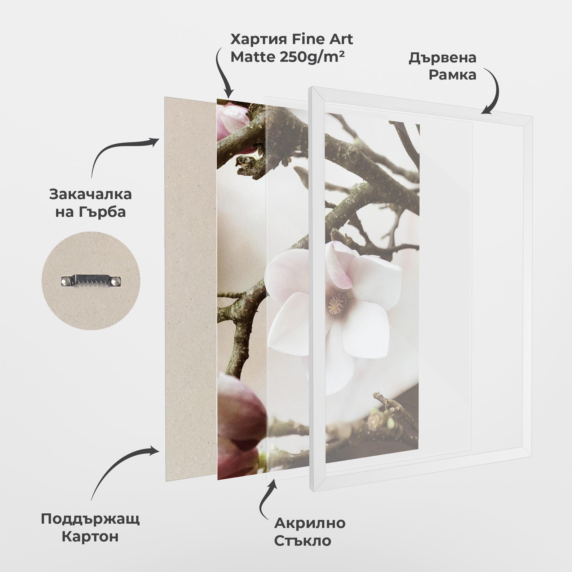 Рамкиран постер White Flower Tree mockup 1