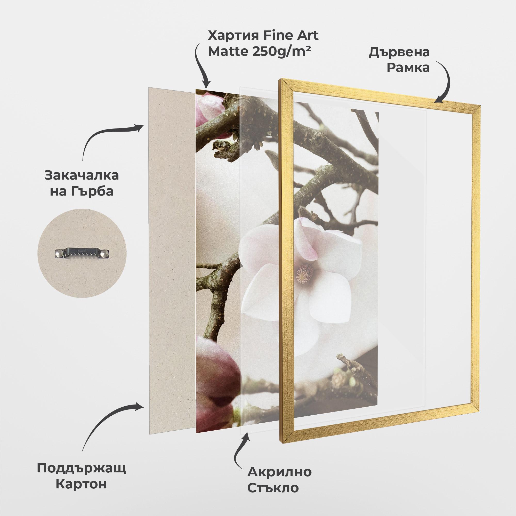 Рамкиран постер White Flower Tree mockup 1