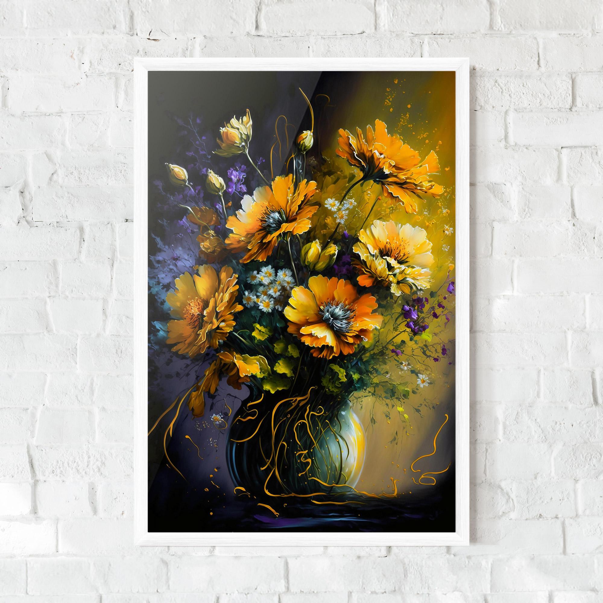 Рамкиран постер Yellow Flower Art Vase mockup 0