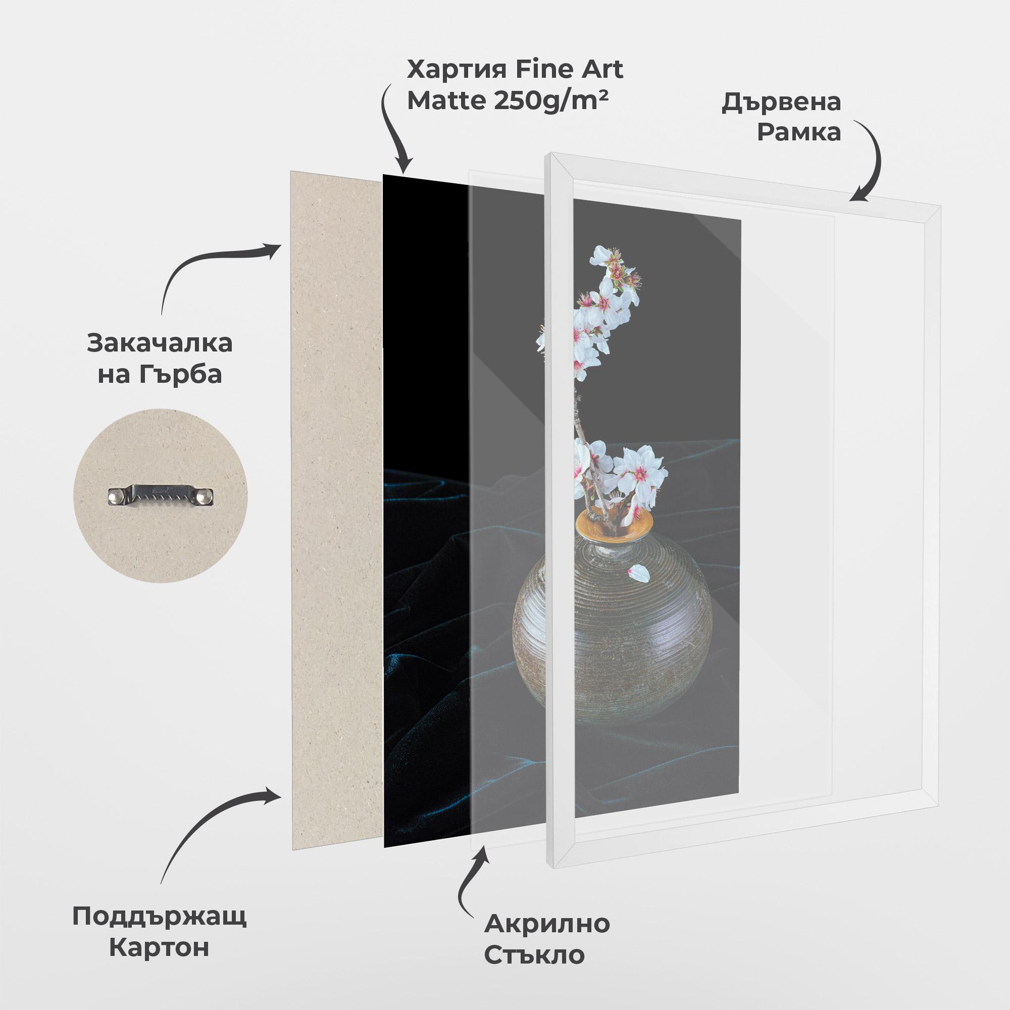 Рамкиран постер Brown Vase Flowers mockup 1