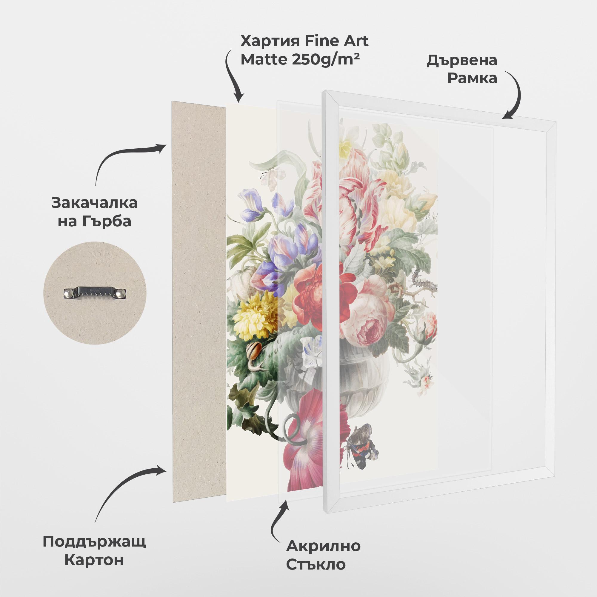 Рамкиран постер Butterfly Vase mockup 1