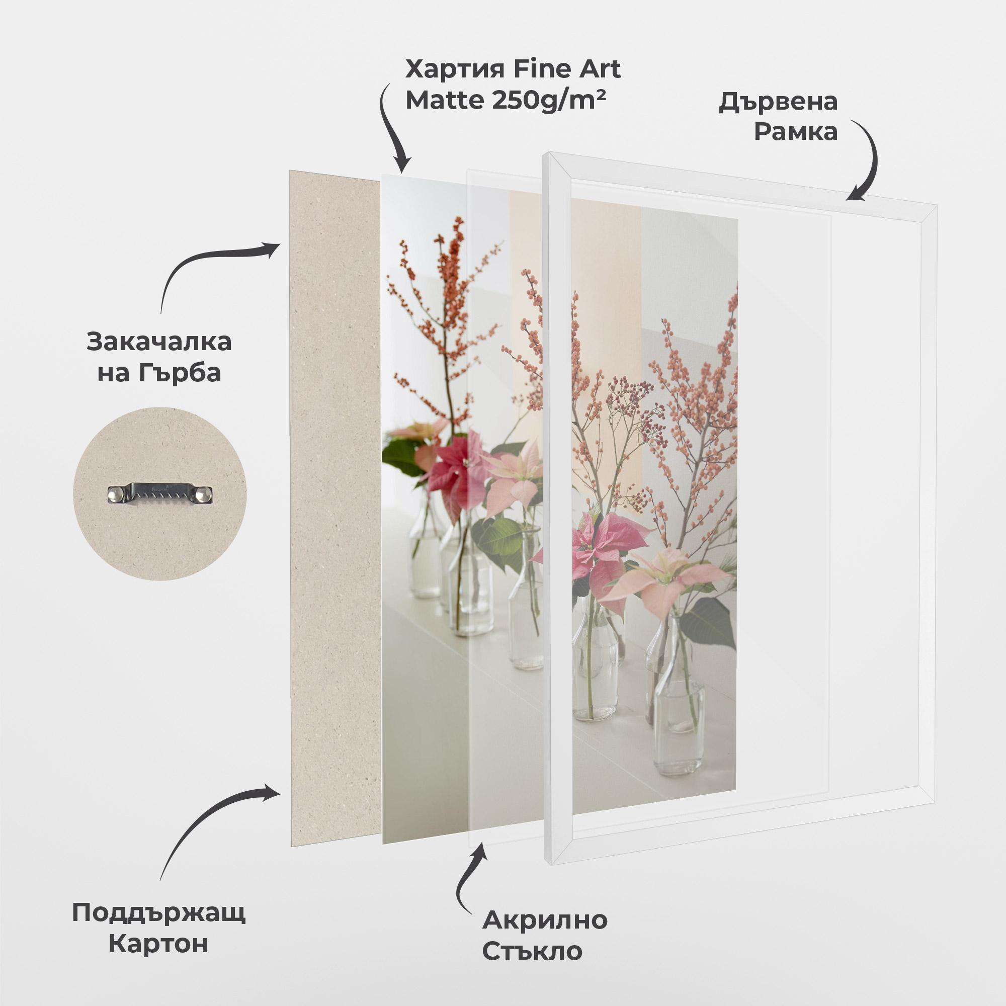 Рамкиран постер Pink Red Flower Vase mockup 1