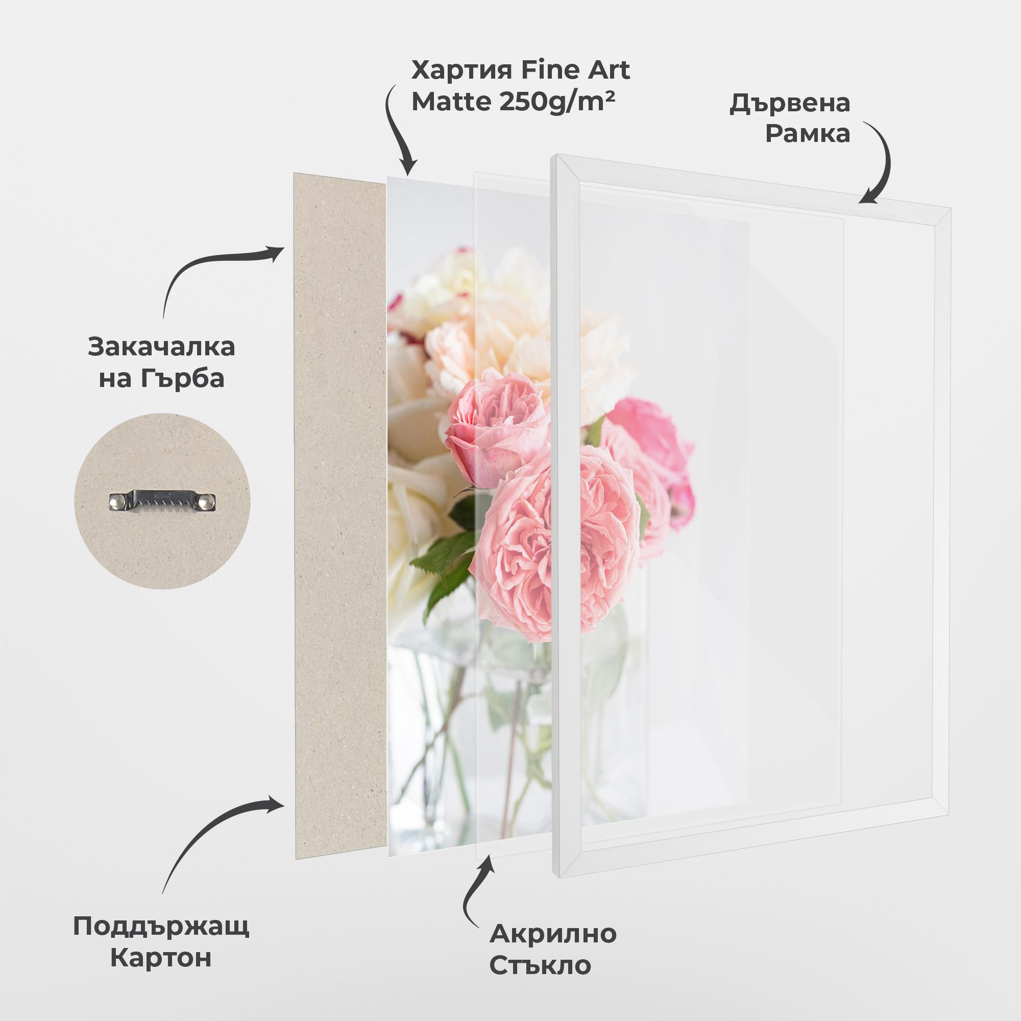 Рамкиран постер Pink Rose Vase mockup 1