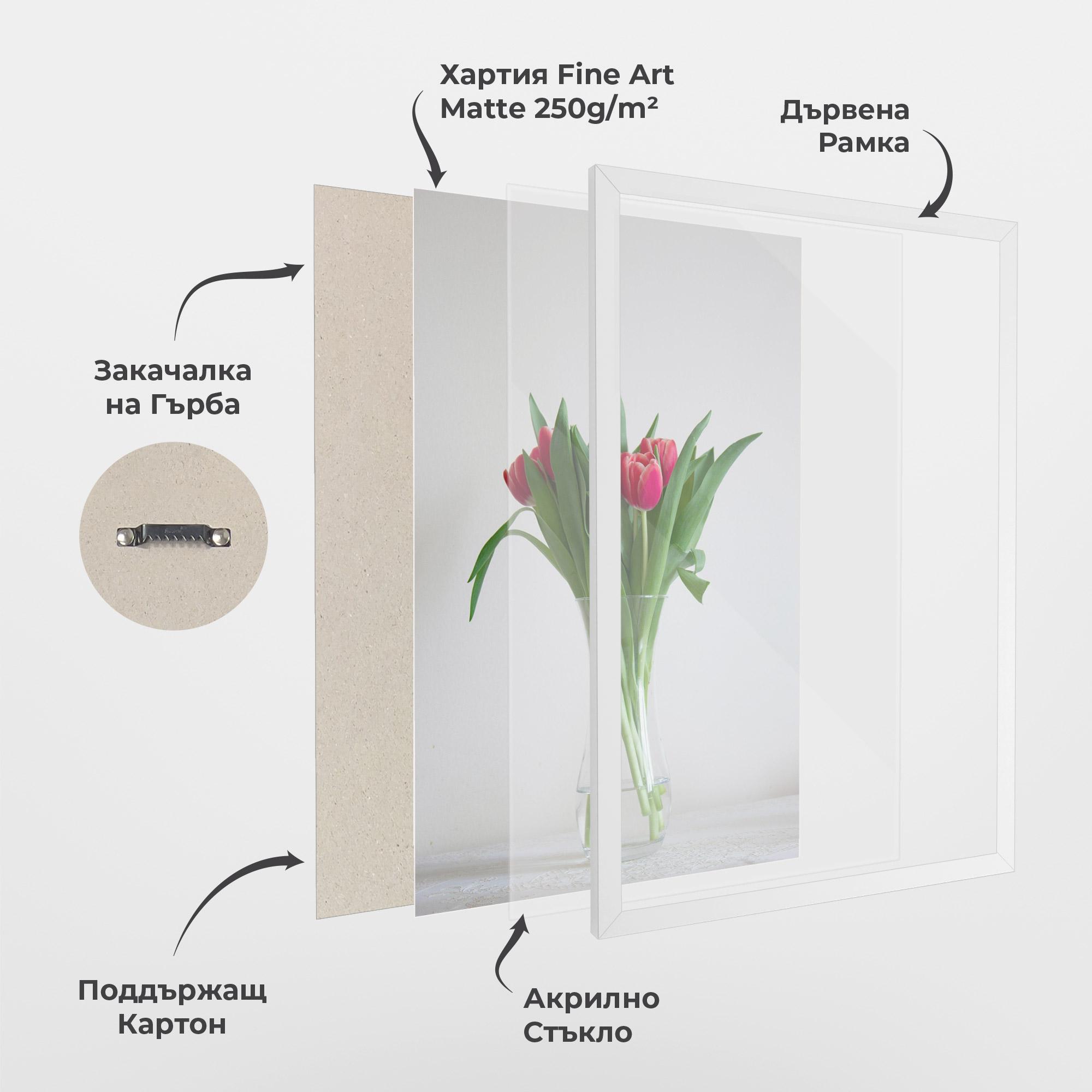 Рамкиран постер Pretty Tulips Vase mockup 1