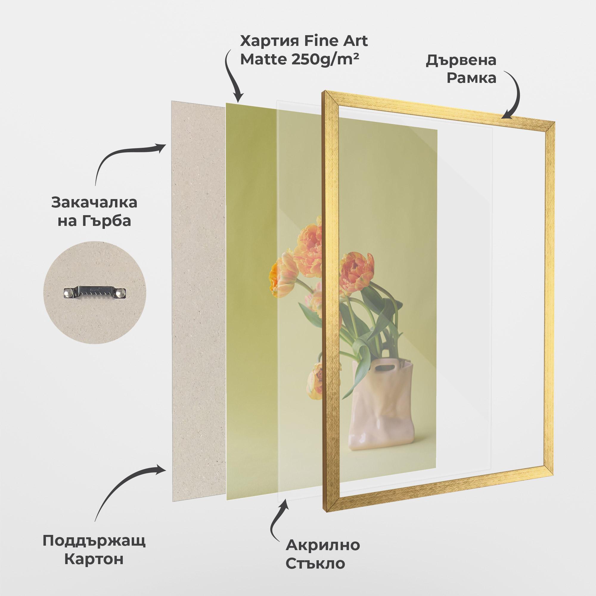 Рамкиран постер Cream Cool Vase mockup 1