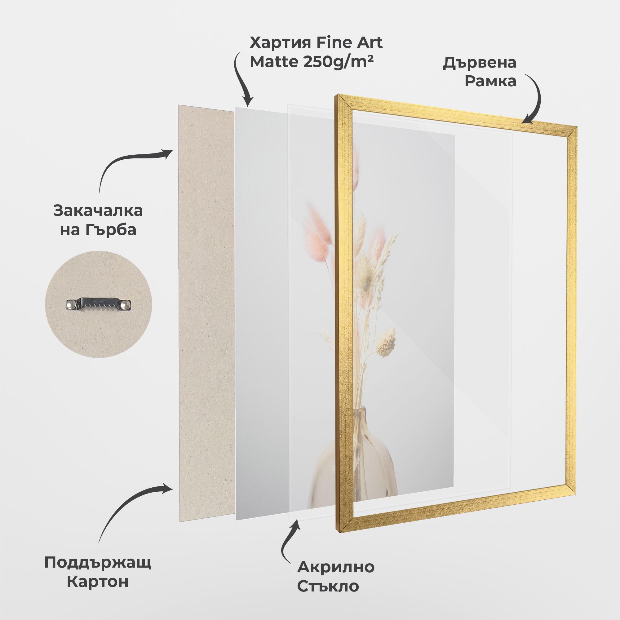 Рамкиран постер Pink Cream Flower Vase mockup 1