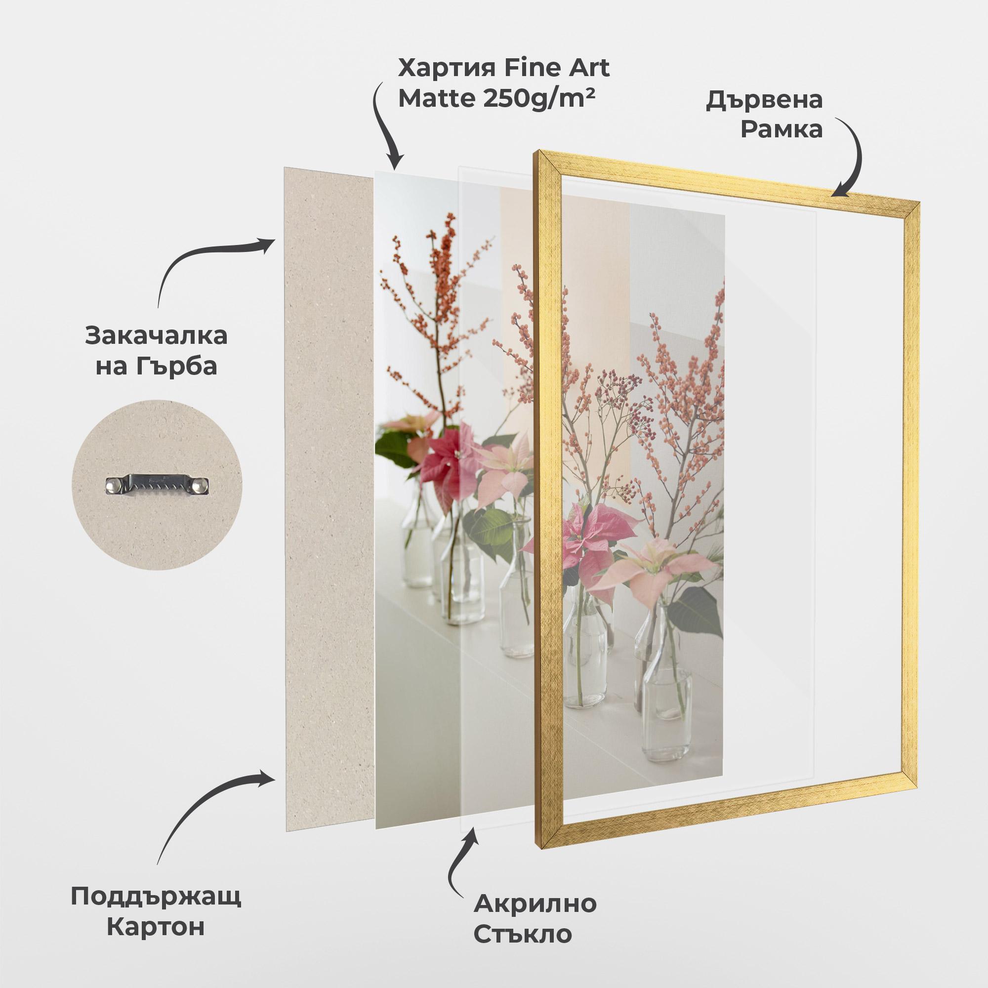 Рамкиран постер Pink Red Flower Vase mockup 1