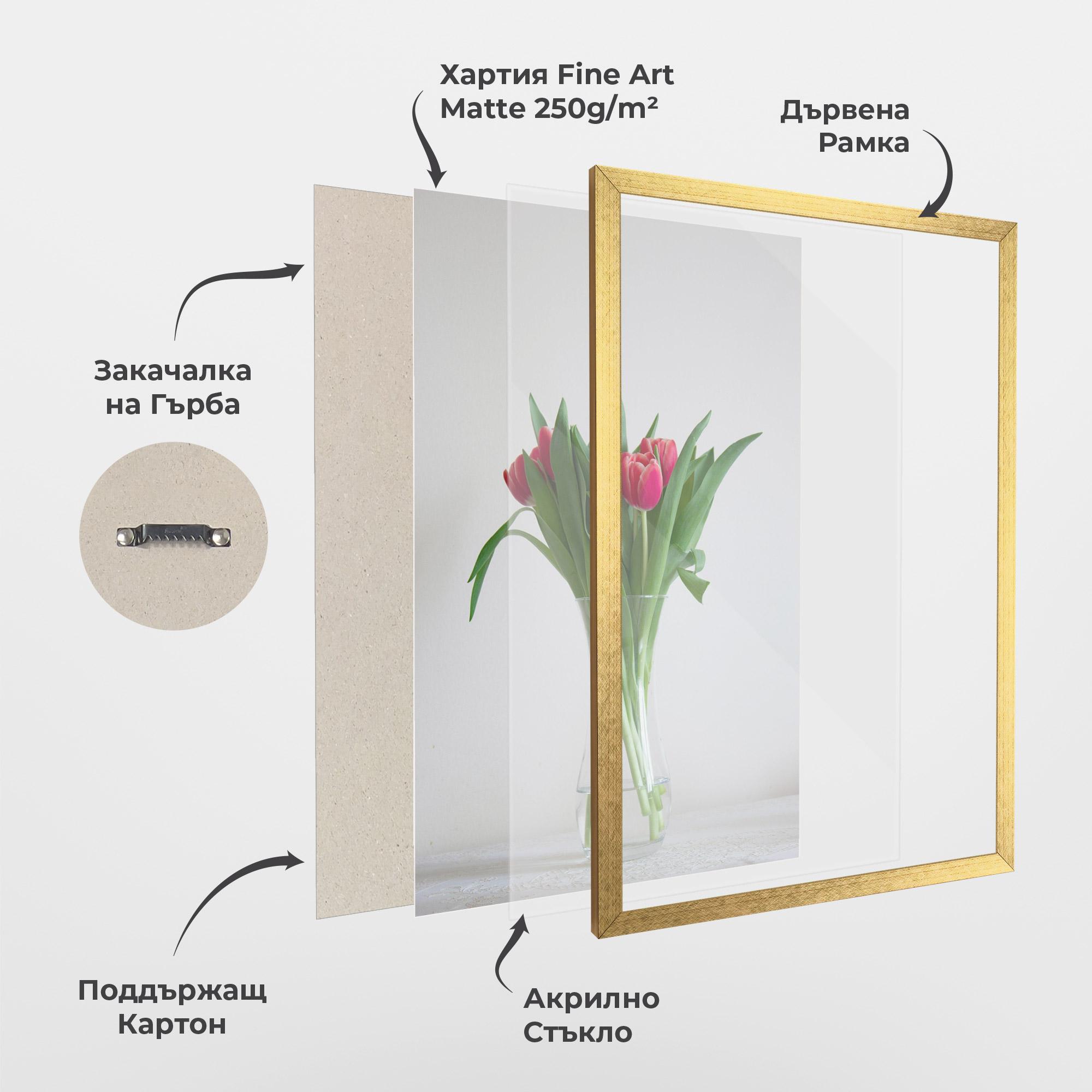 Рамкиран постер Pretty Tulips Vase mockup 1