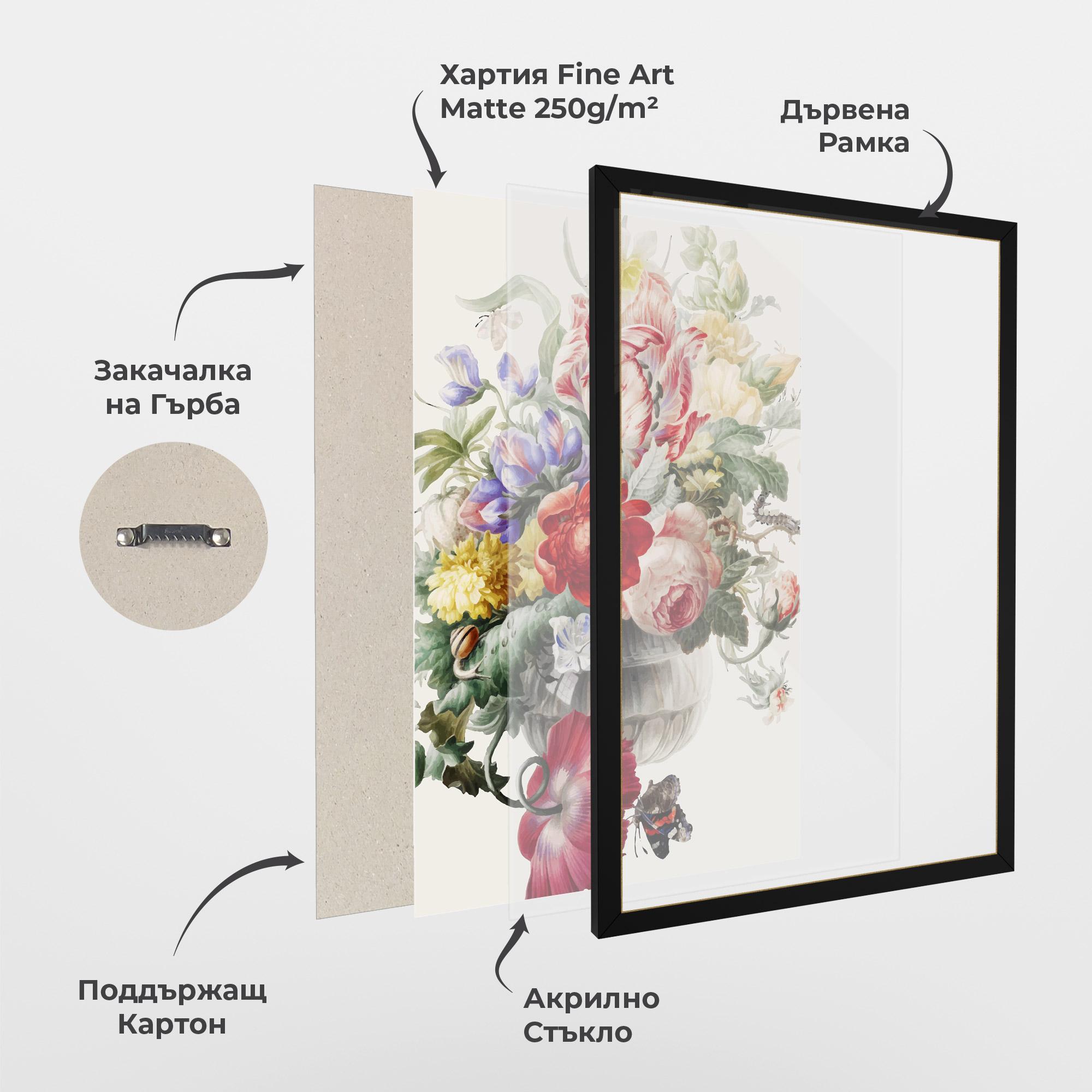 Рамкиран постер Butterfly Vase mockup 1