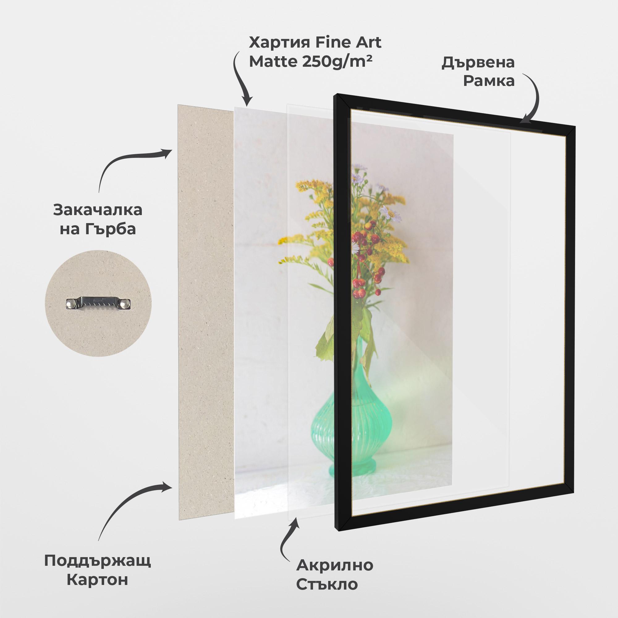 Рамкиран постер Green Pretty Vase mockup 1