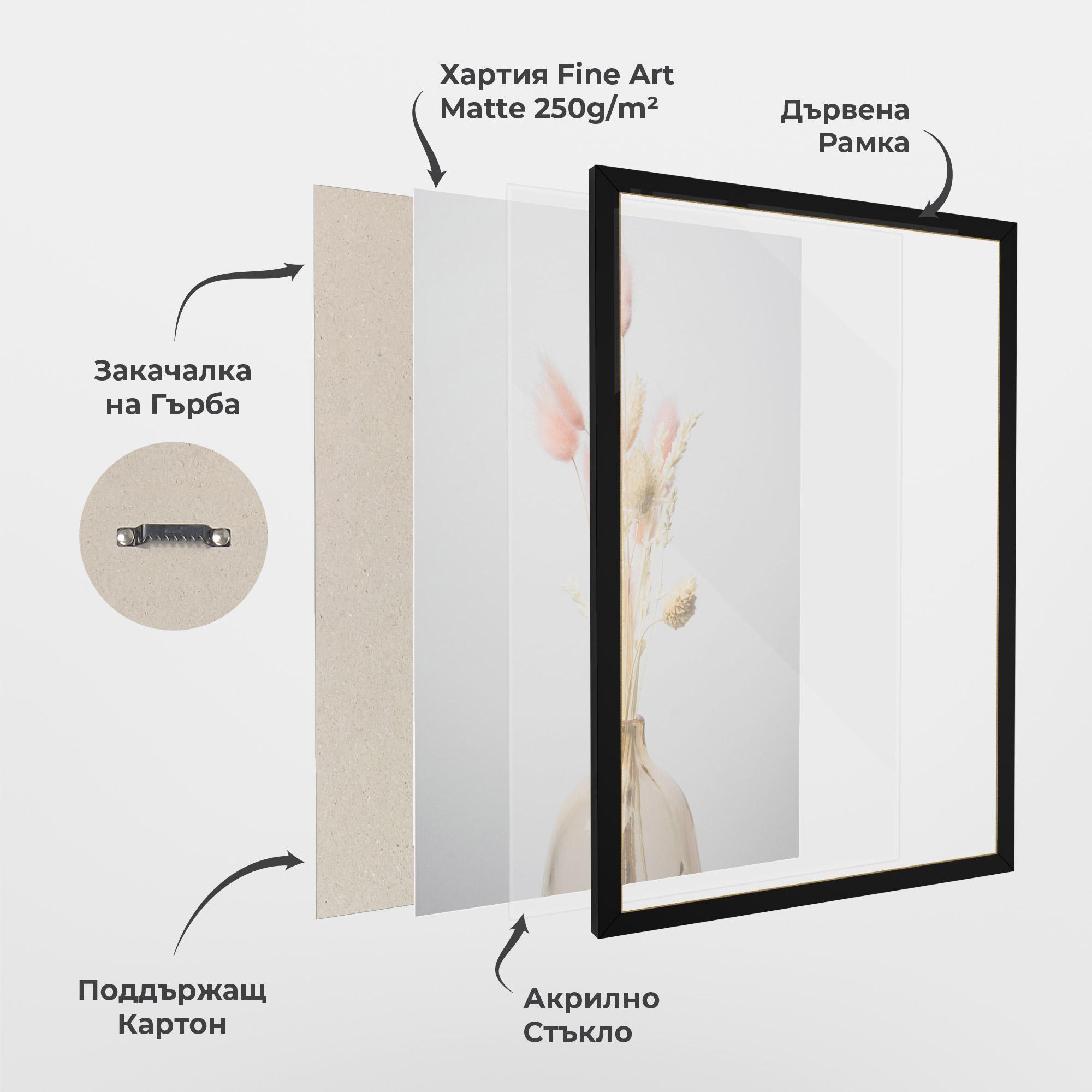 Рамкиран постер Pink Cream Flower Vase mockup 1