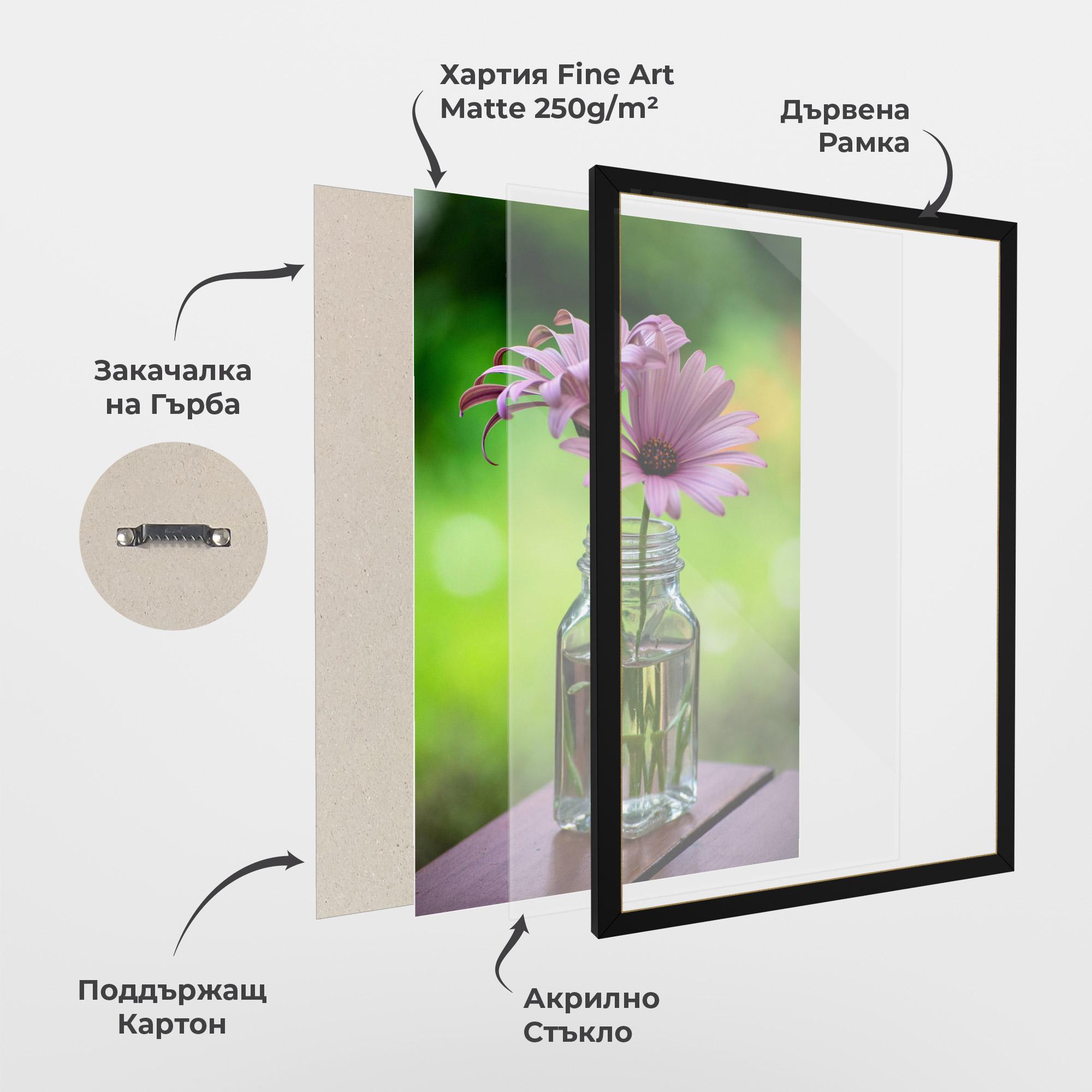 Рамкиран постер Pink Flower Vase mockup 1