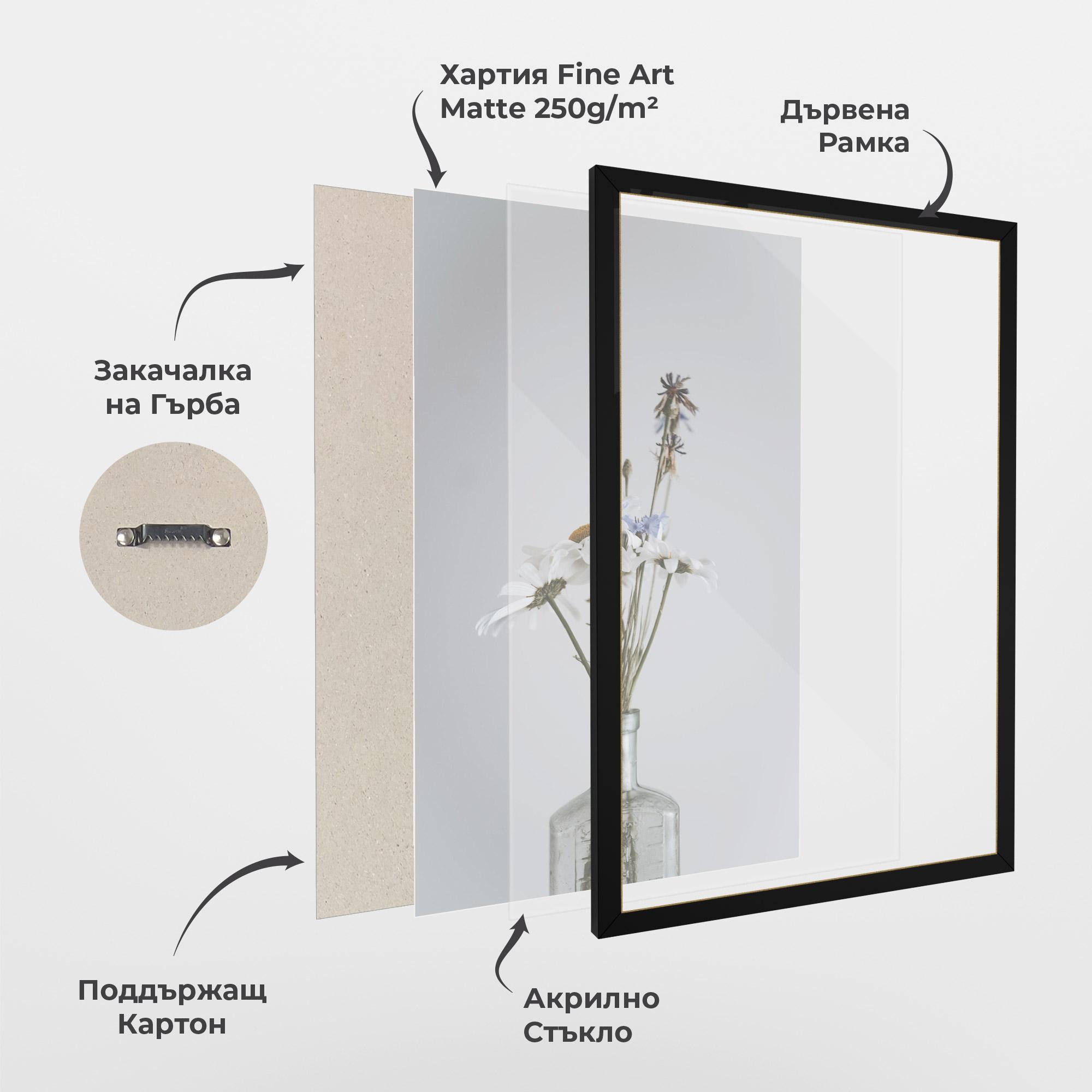 Рамкиран постер White Flower Vase mockup 1