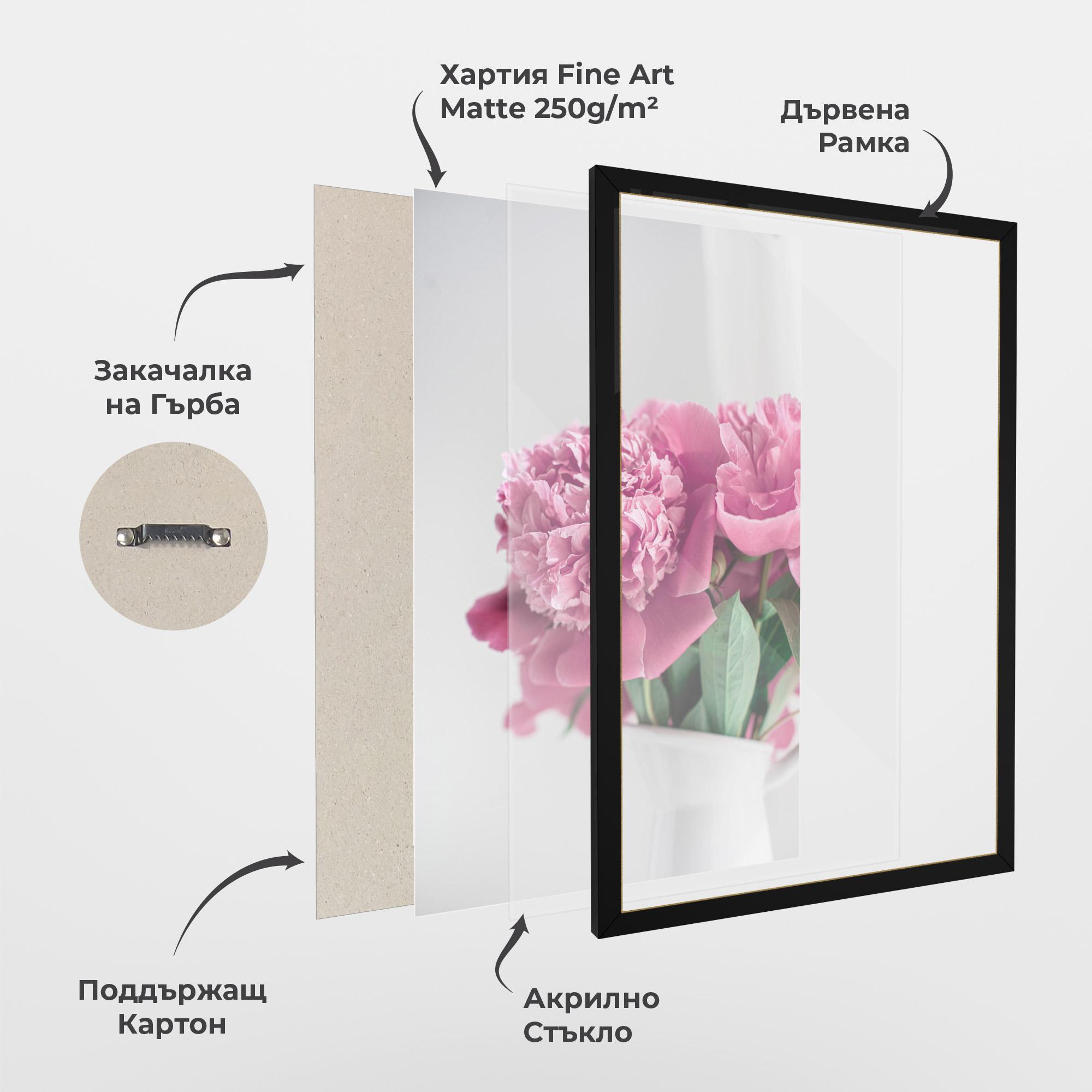 Рамкиран постер White Vase Pink mockup 1
