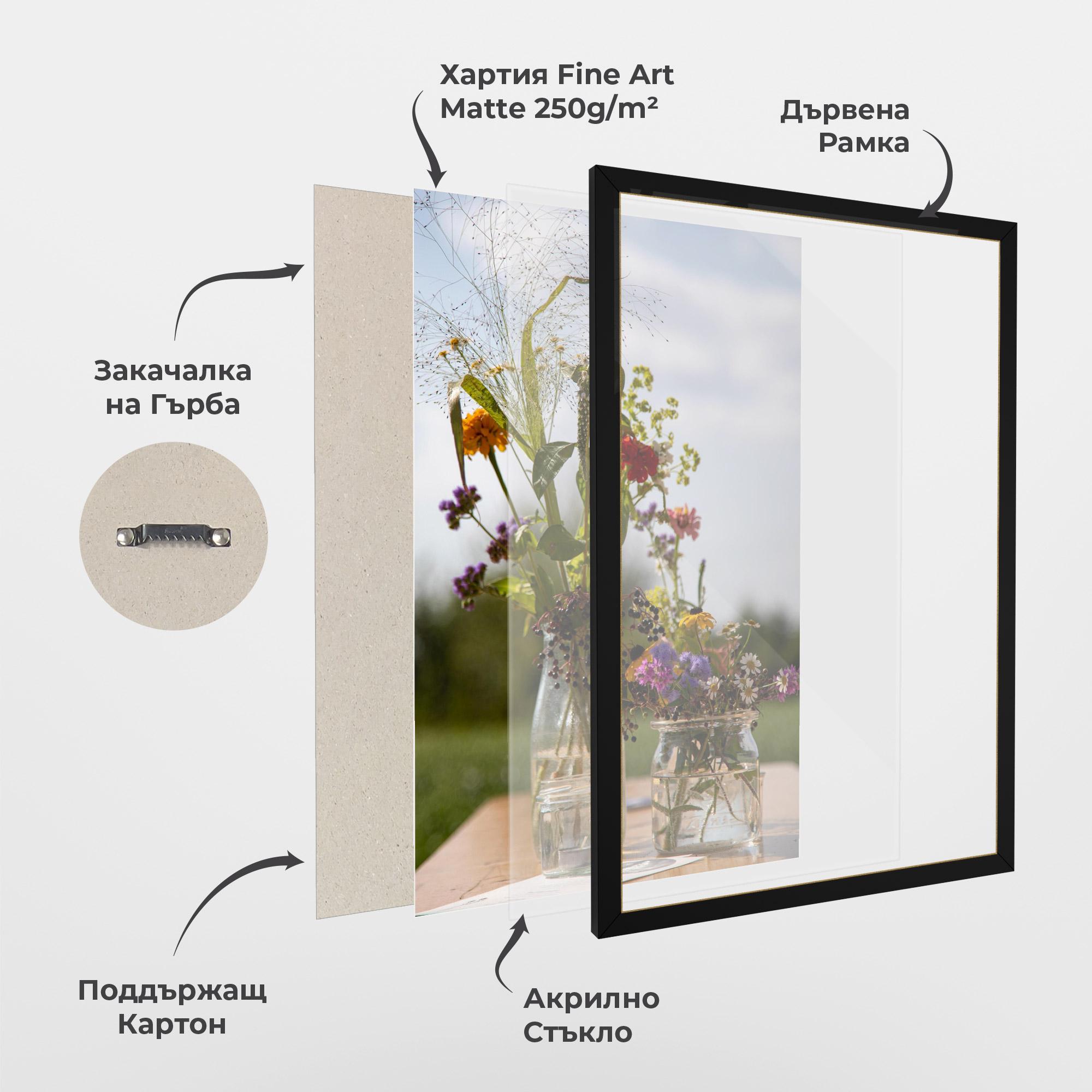 Рамкиран постер Wild Flowers Vase mockup 1