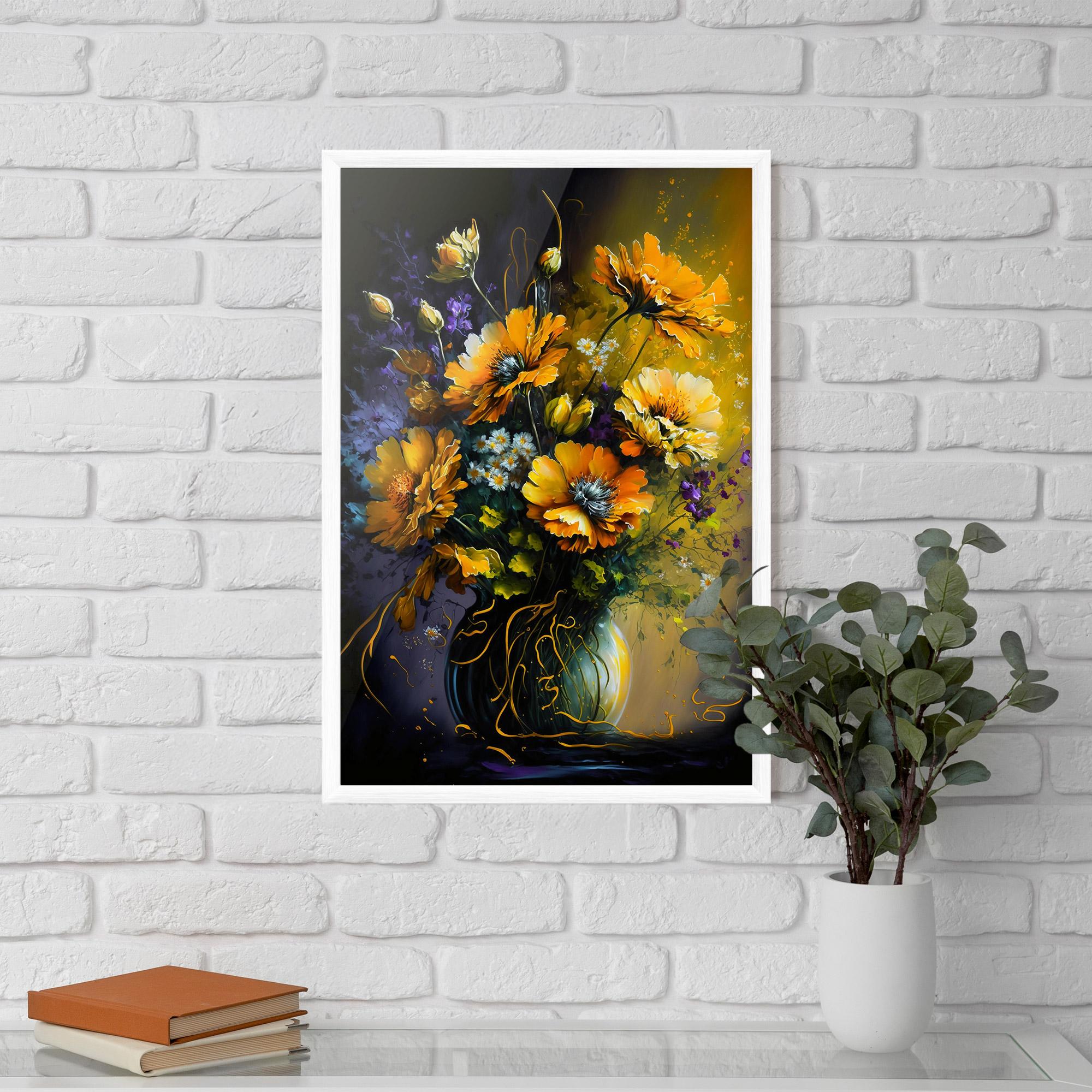 Рамкиран постер Yellow Flower Art Vase mockup 5