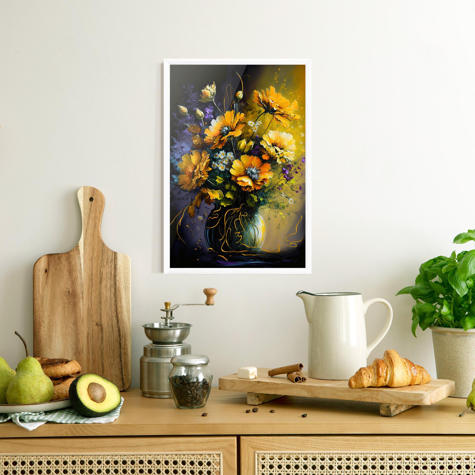 Рамкиран постер Yellow Flower Art Vase mockup 8