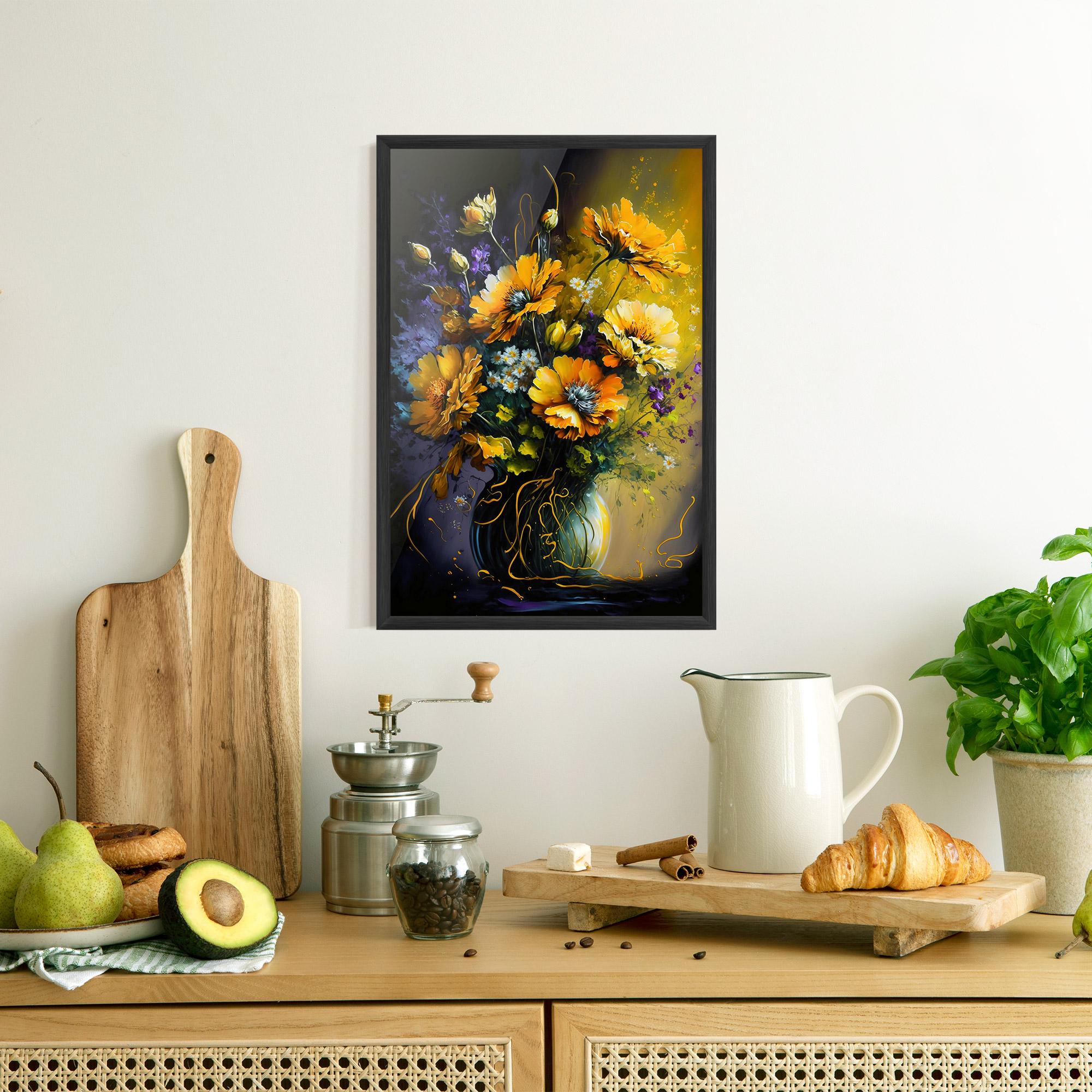 Рамкиран постер Yellow Flower Art Vase mockup 8