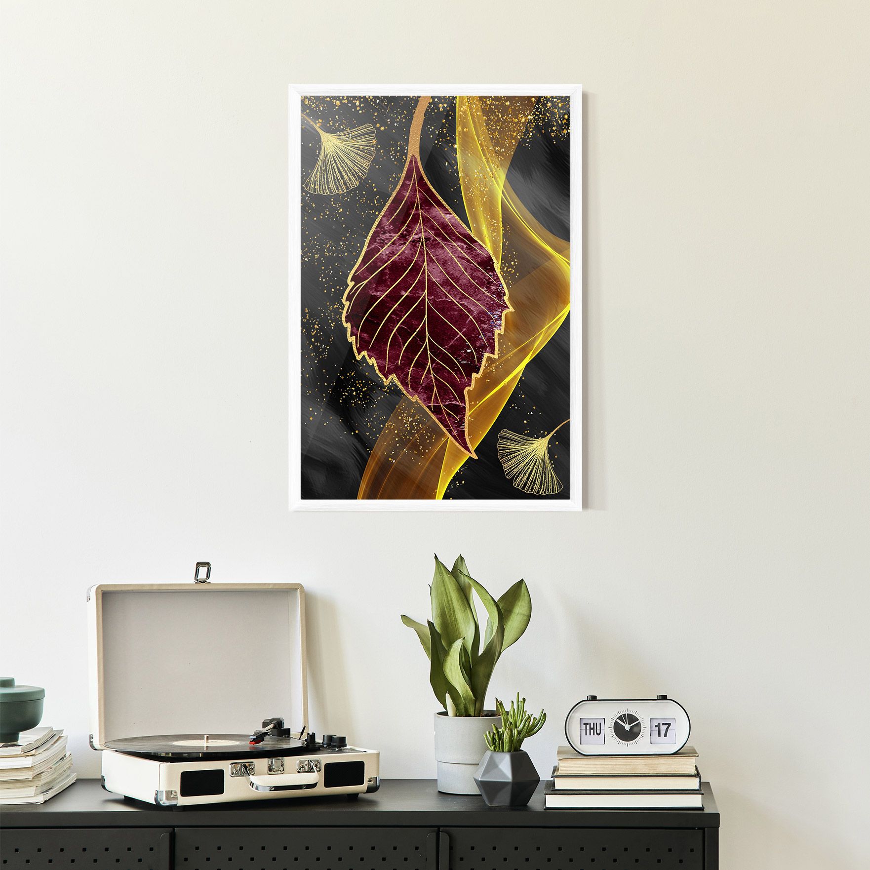 Golden Leaves Red mockup 2