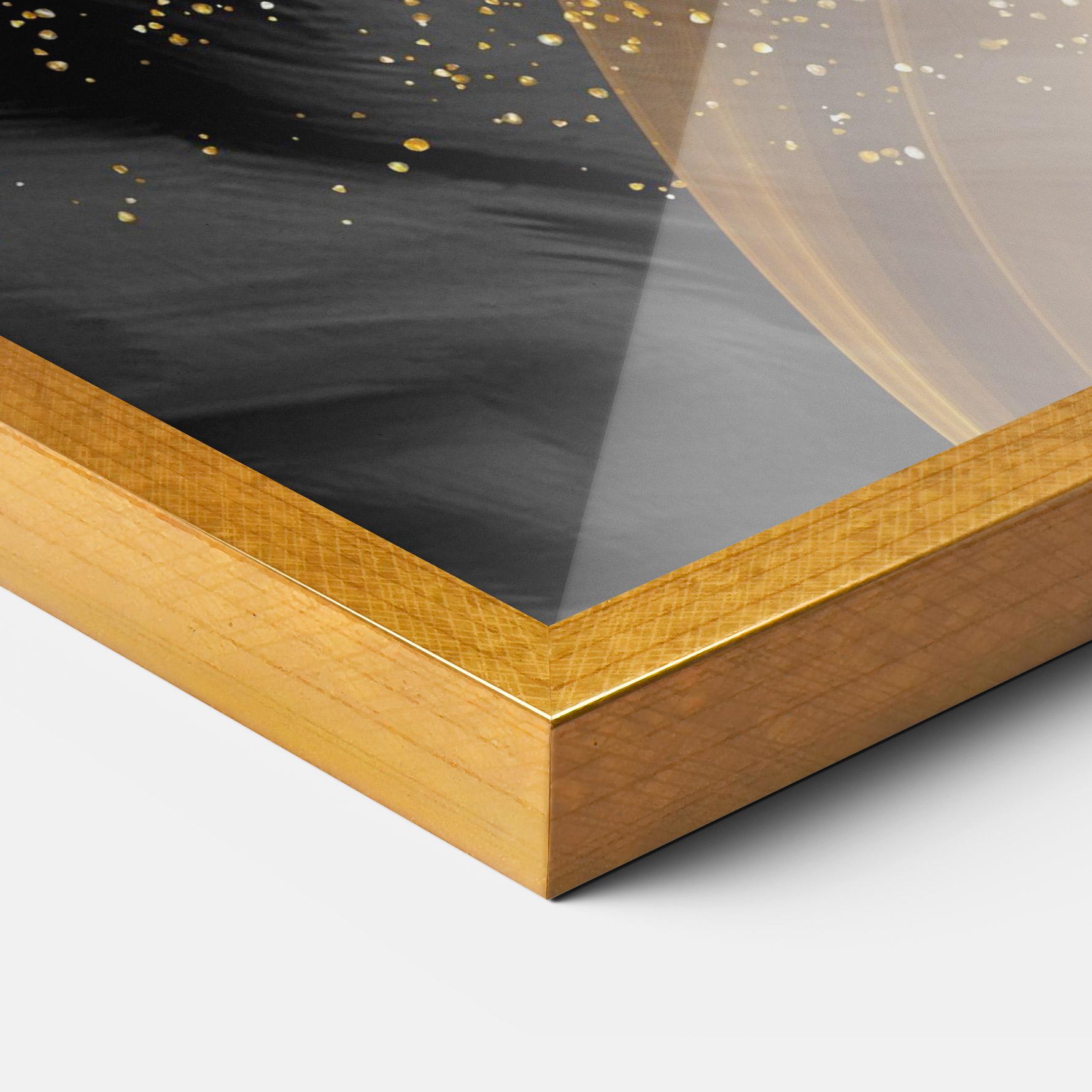 Рамкиран постер Golden Leaves Red mockup 3