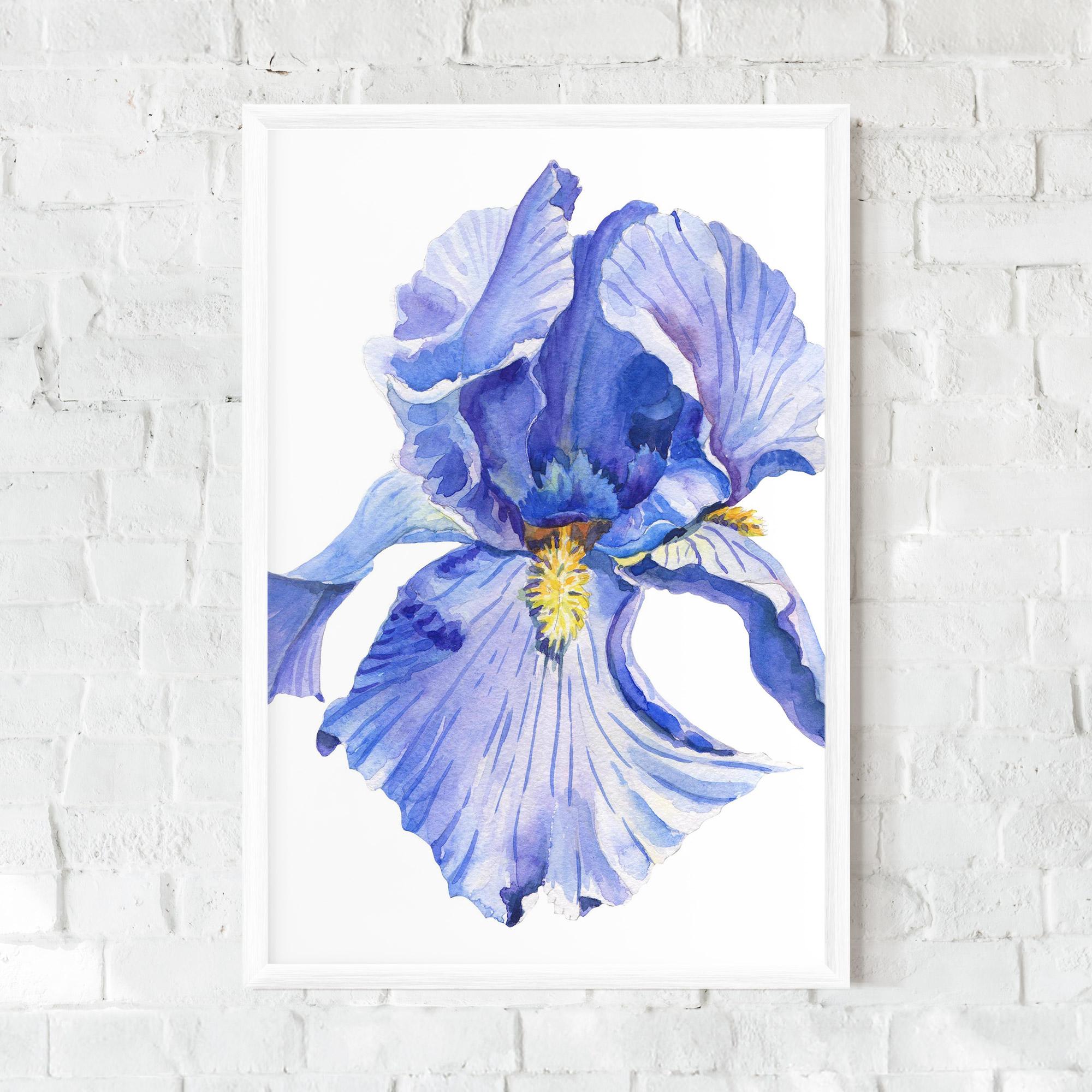 Рамкиран постер Purple Iris On White mockup 0