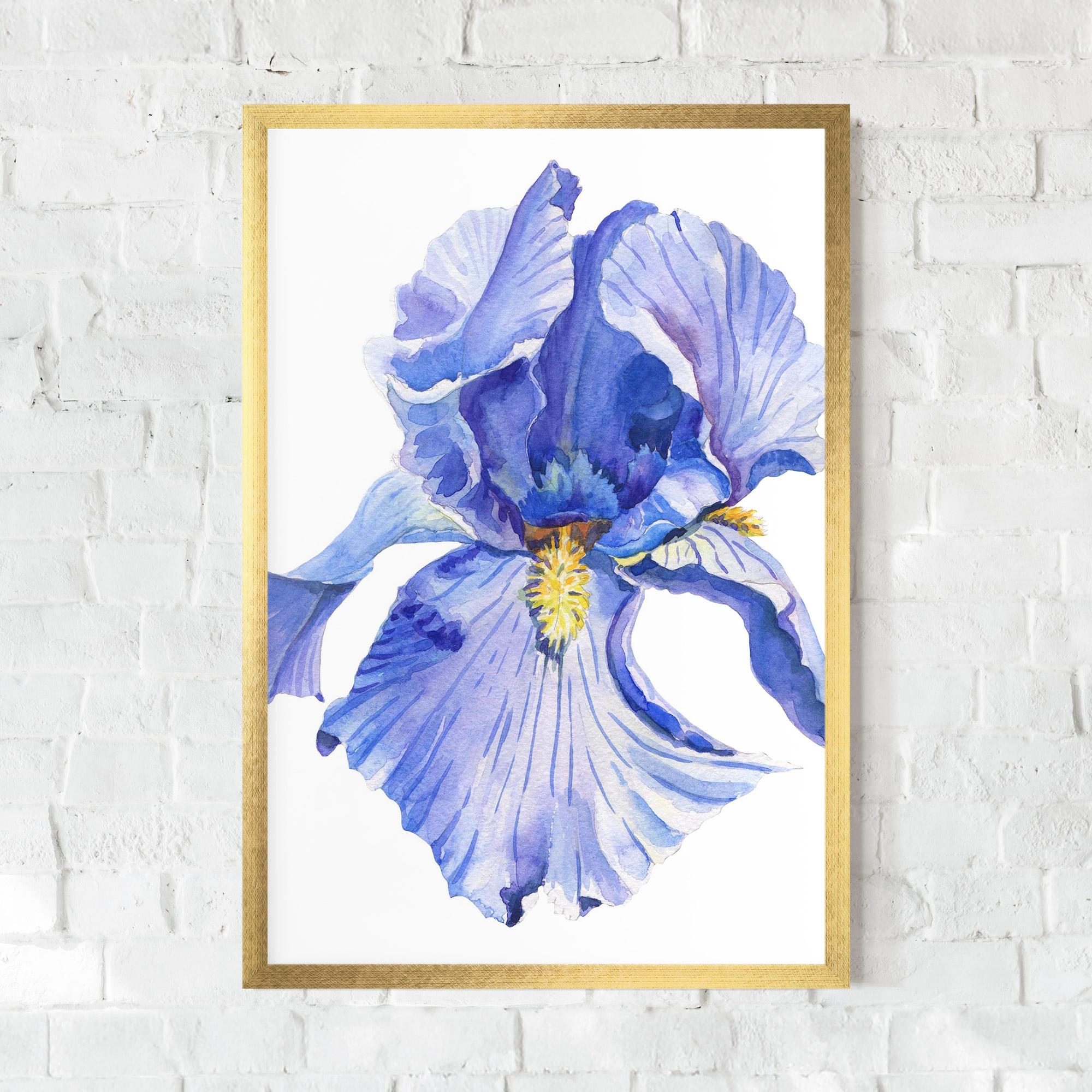 Рамкиран постер Purple Iris On White mockup 0