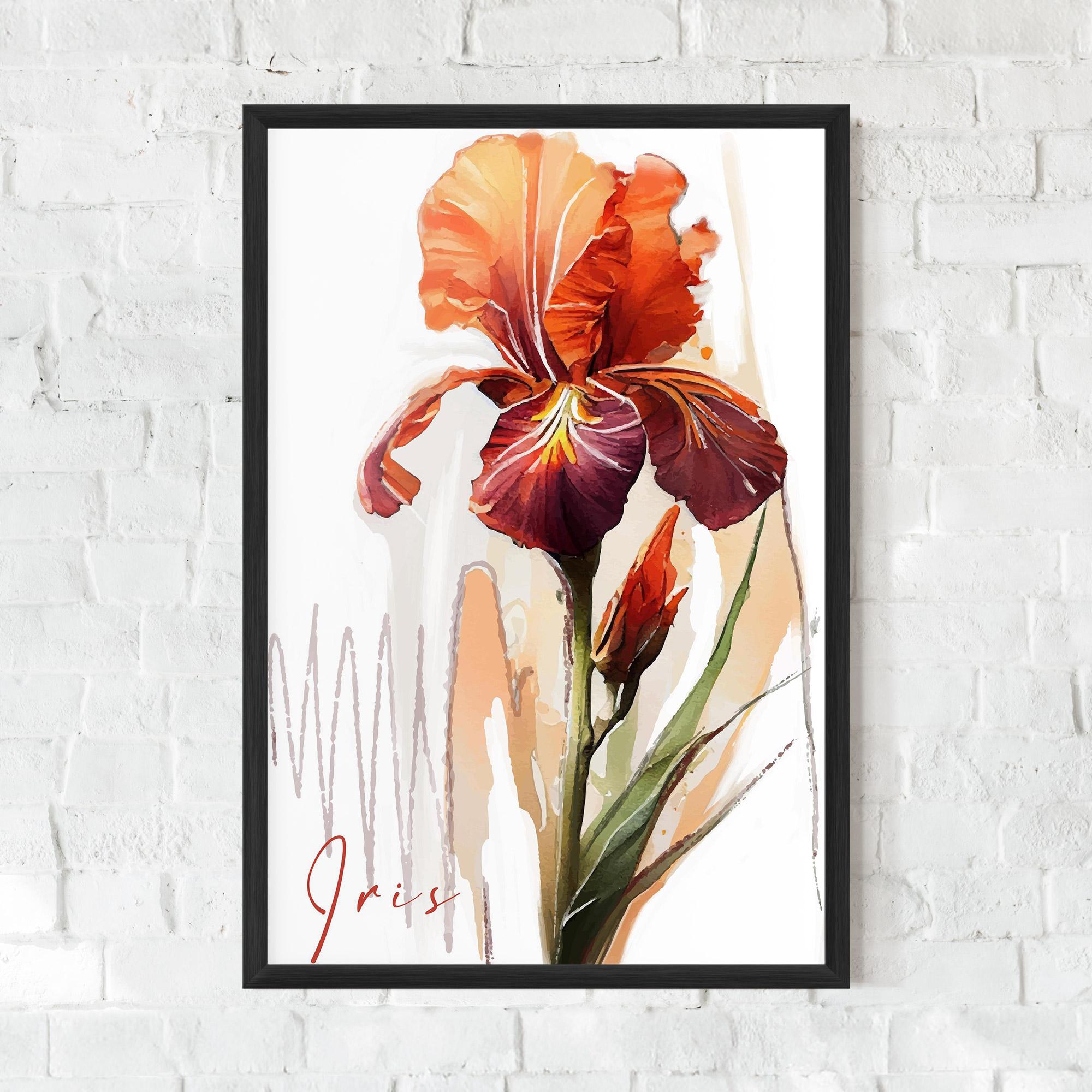 Рамкиран постер Orange Iris mockup 0