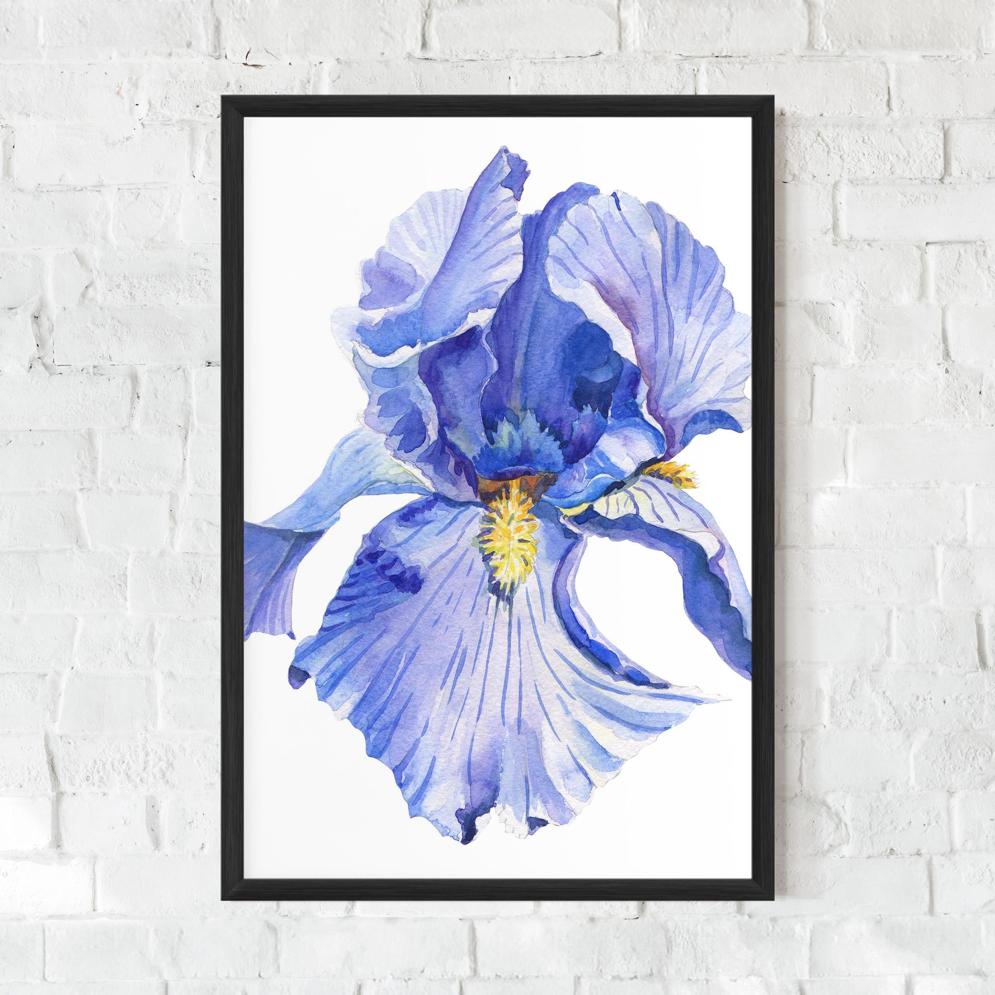 Рамкиран постер Purple Iris On White mockup 0