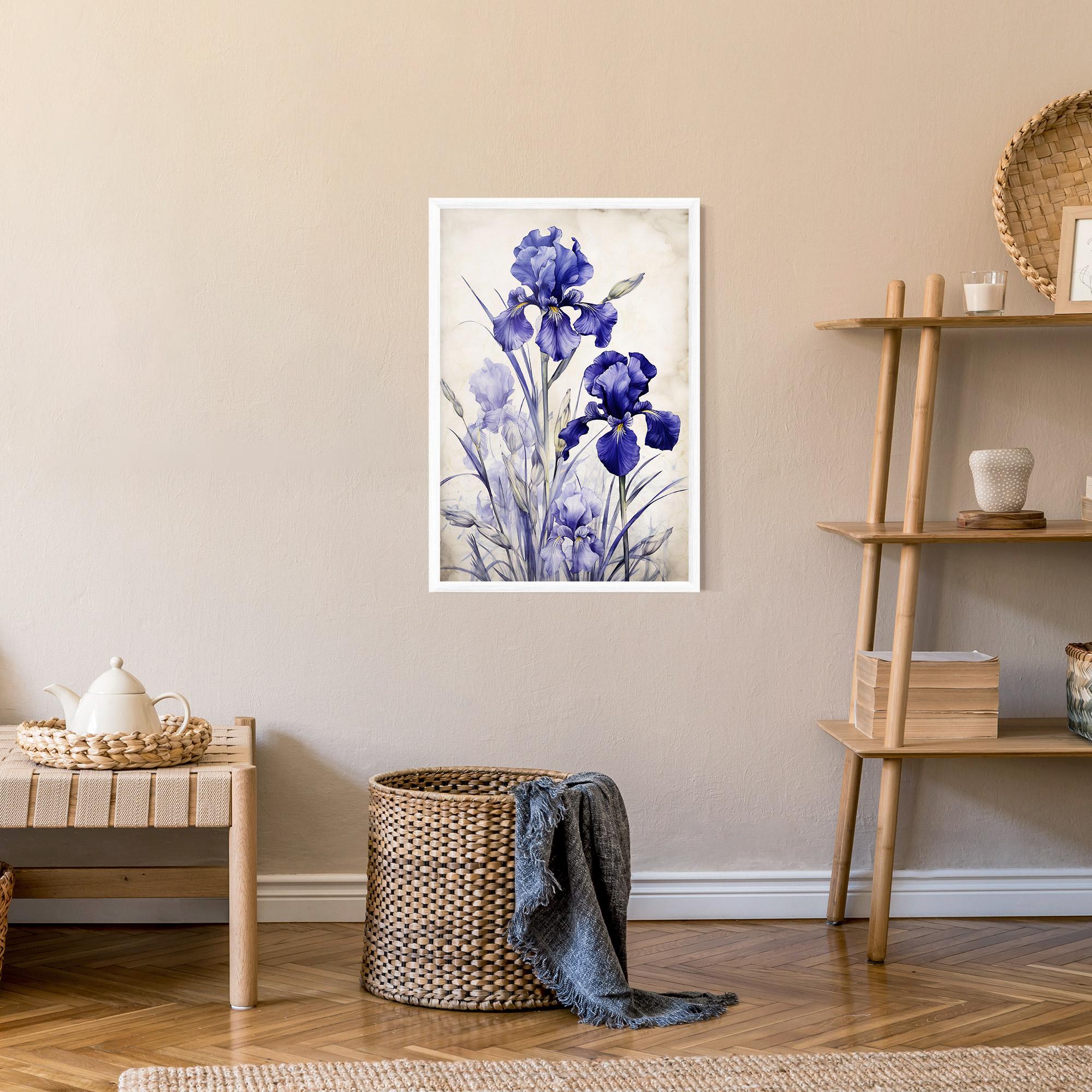 Рамкиран постер Irises Painting mockup 9