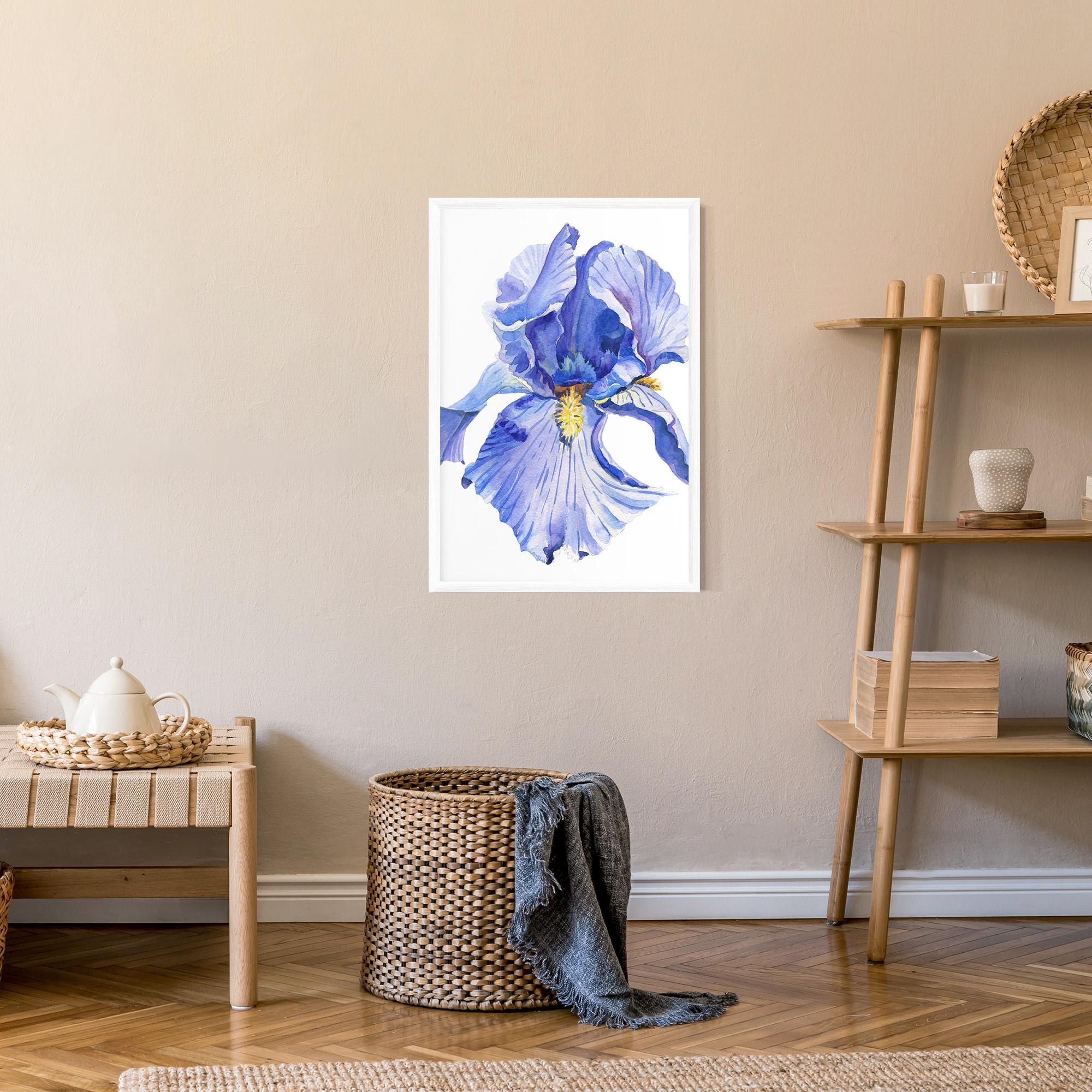 Рамкиран постер Purple Iris On White mockup 9