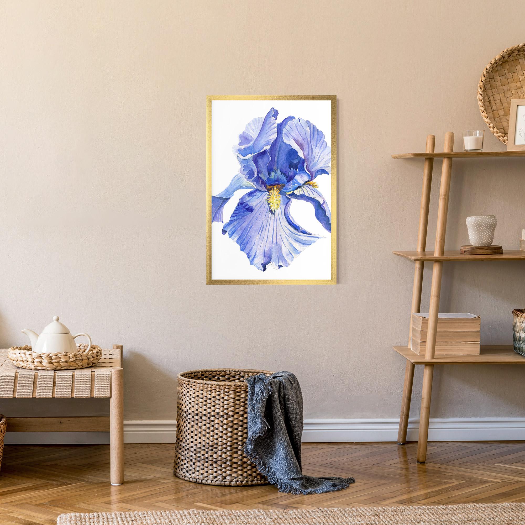Рамкиран постер Purple Iris On White mockup 9