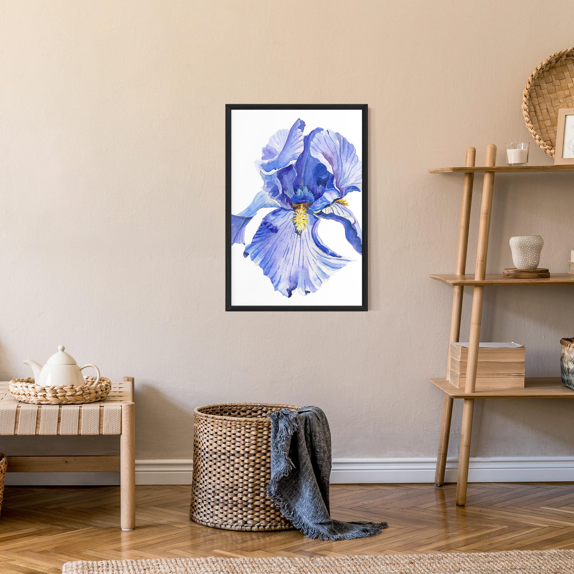 Рамкиран постер Purple Iris On White mockup 9