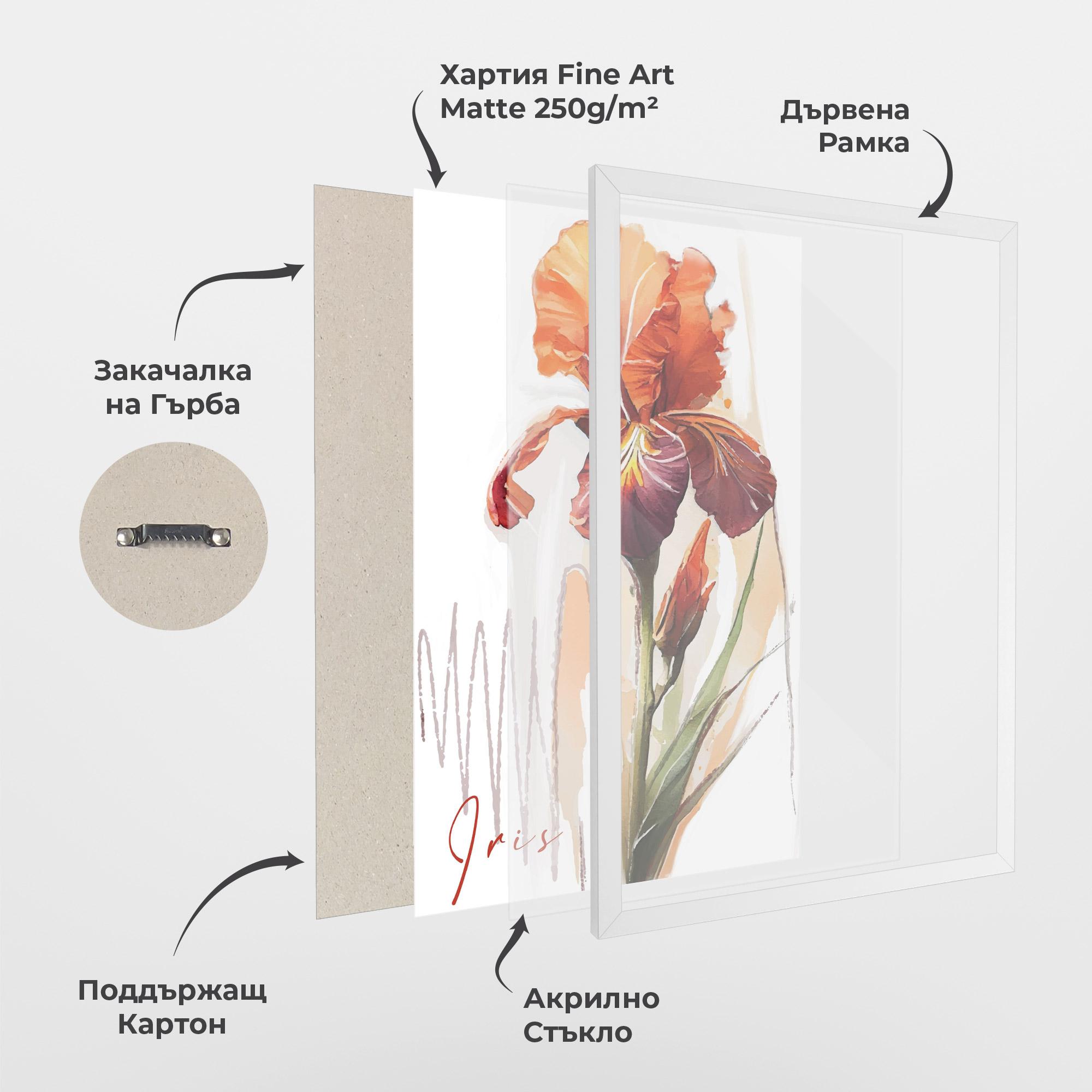 Рамкиран постер Orange Iris mockup 1