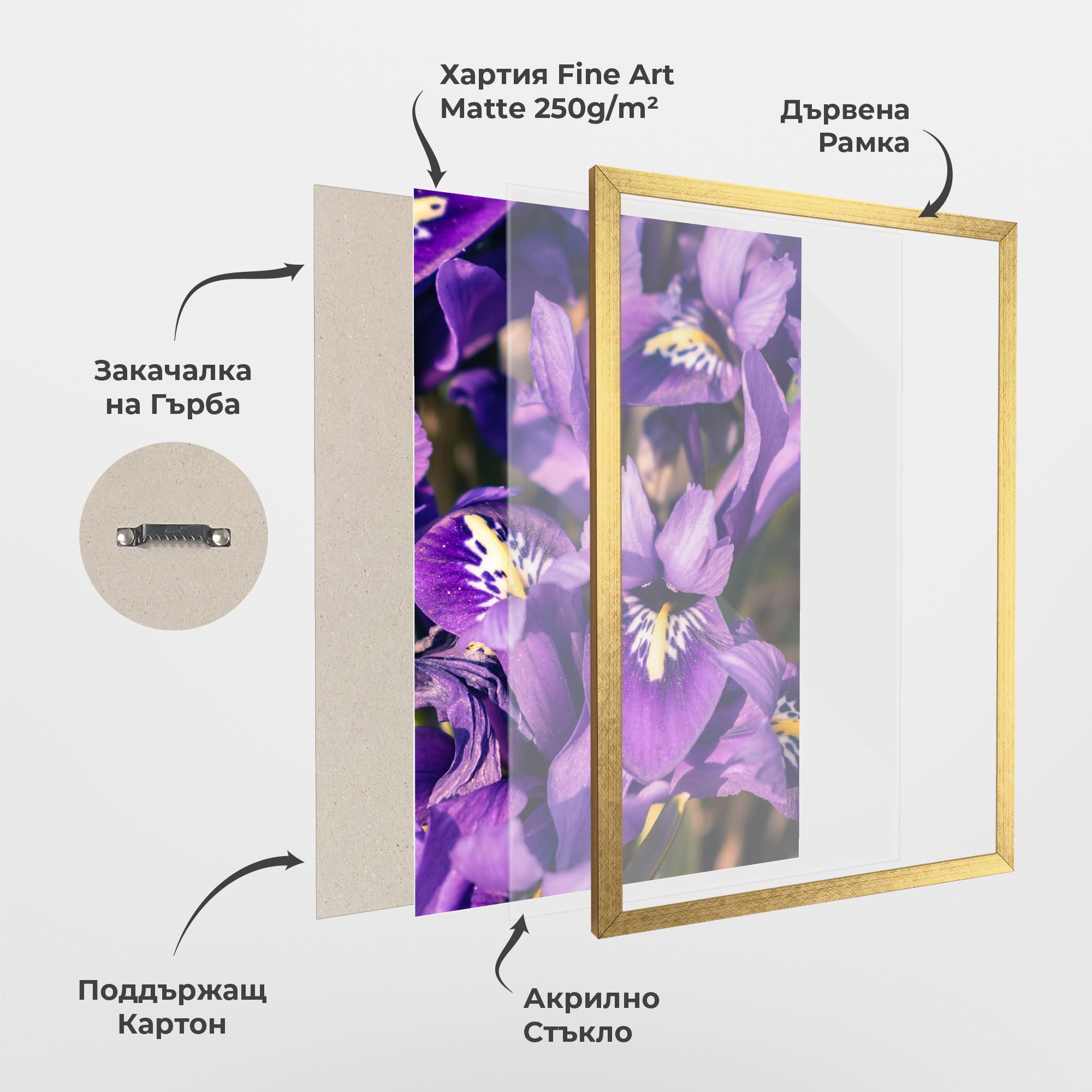 Рамкиран постер Small Purple Iris mockup 1