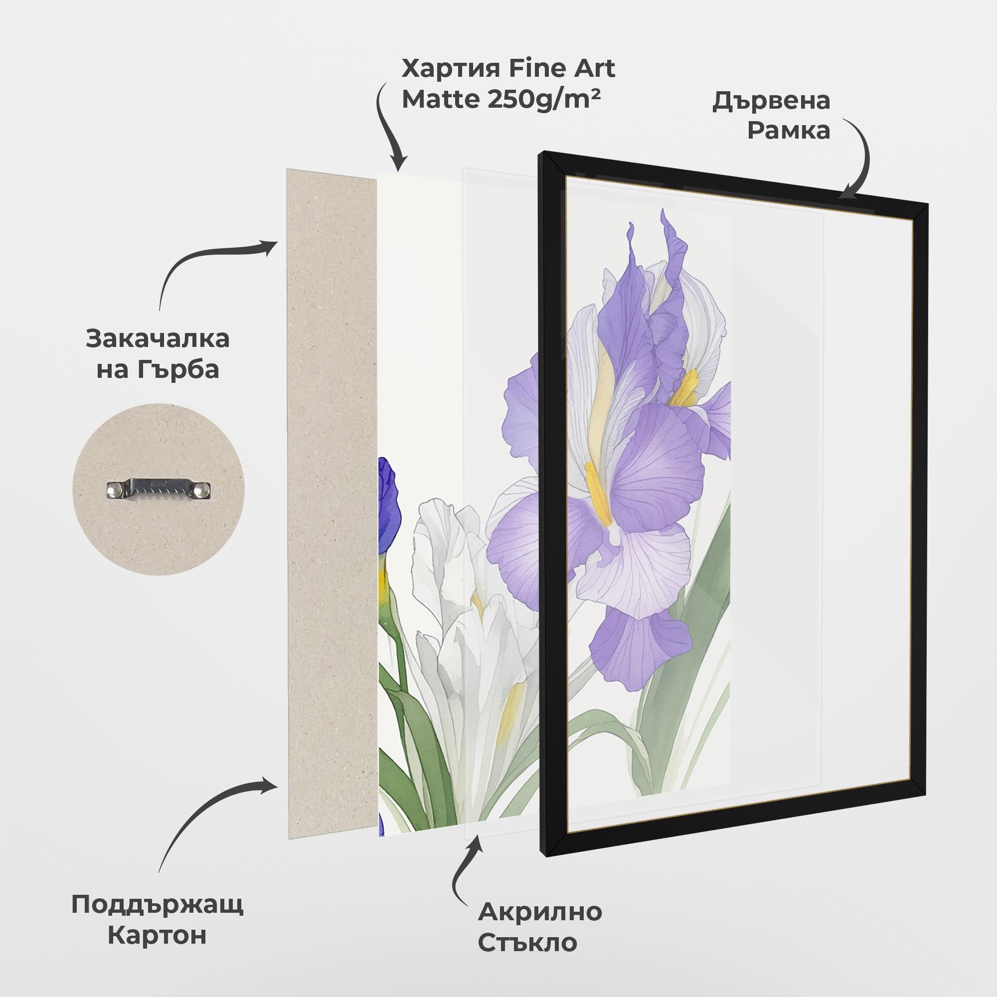 Рамкиран постер Irirs Hand Drawn mockup 1