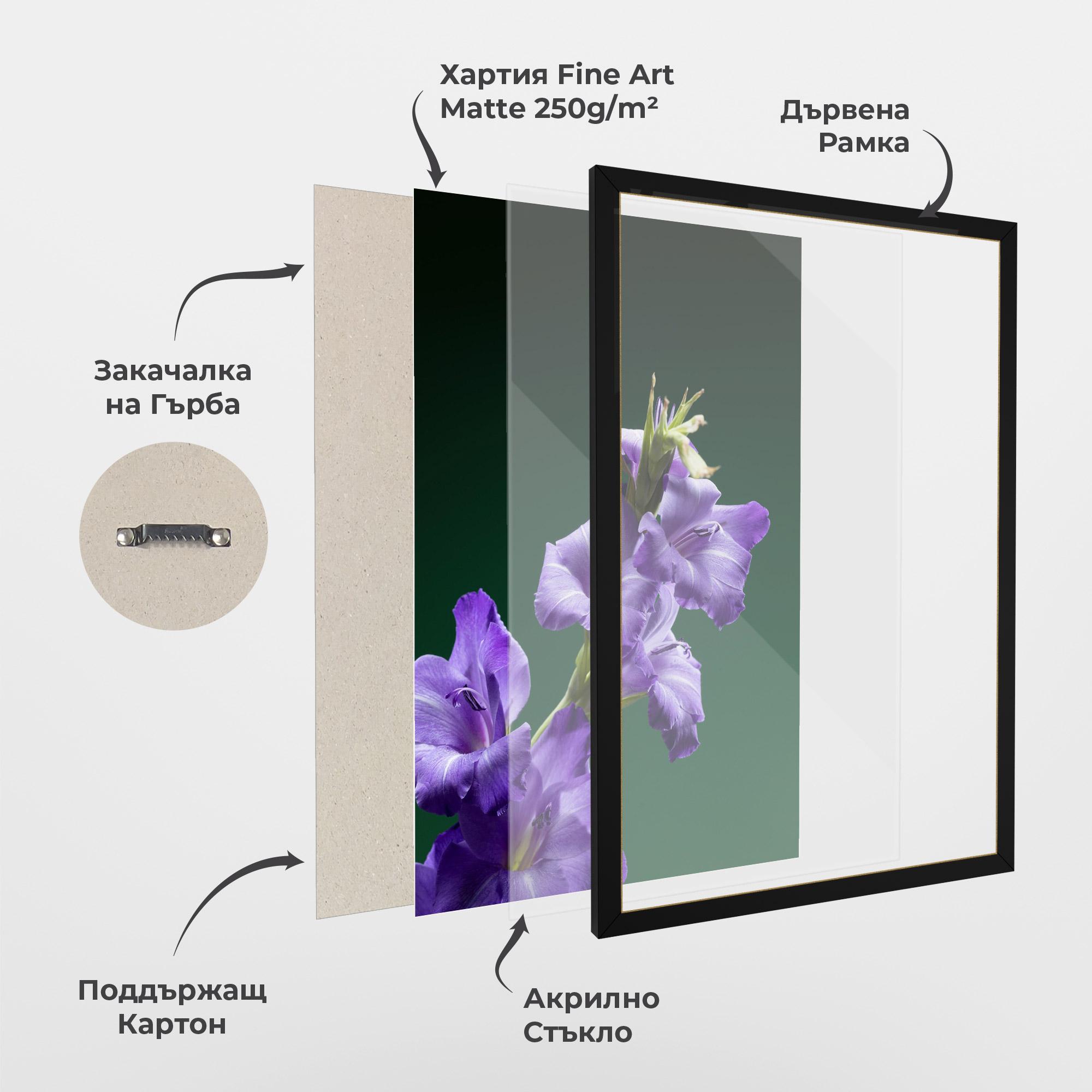 Рамкиран постер Iris On Green mockup 1